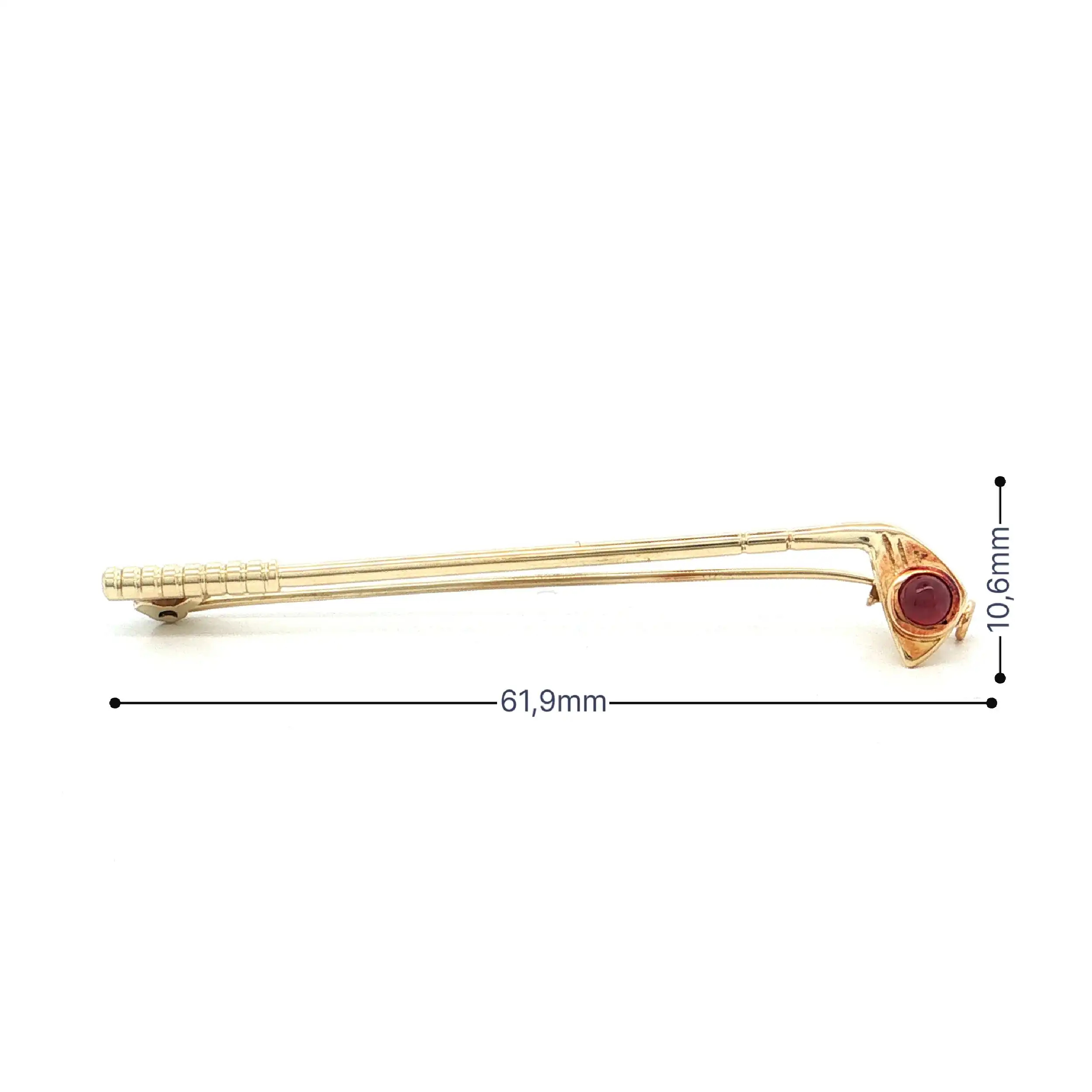 Anstecknadel Gelbgold mit Rubin Cabochon Anstecknadel Gelbgold mit Rubin Cabochon