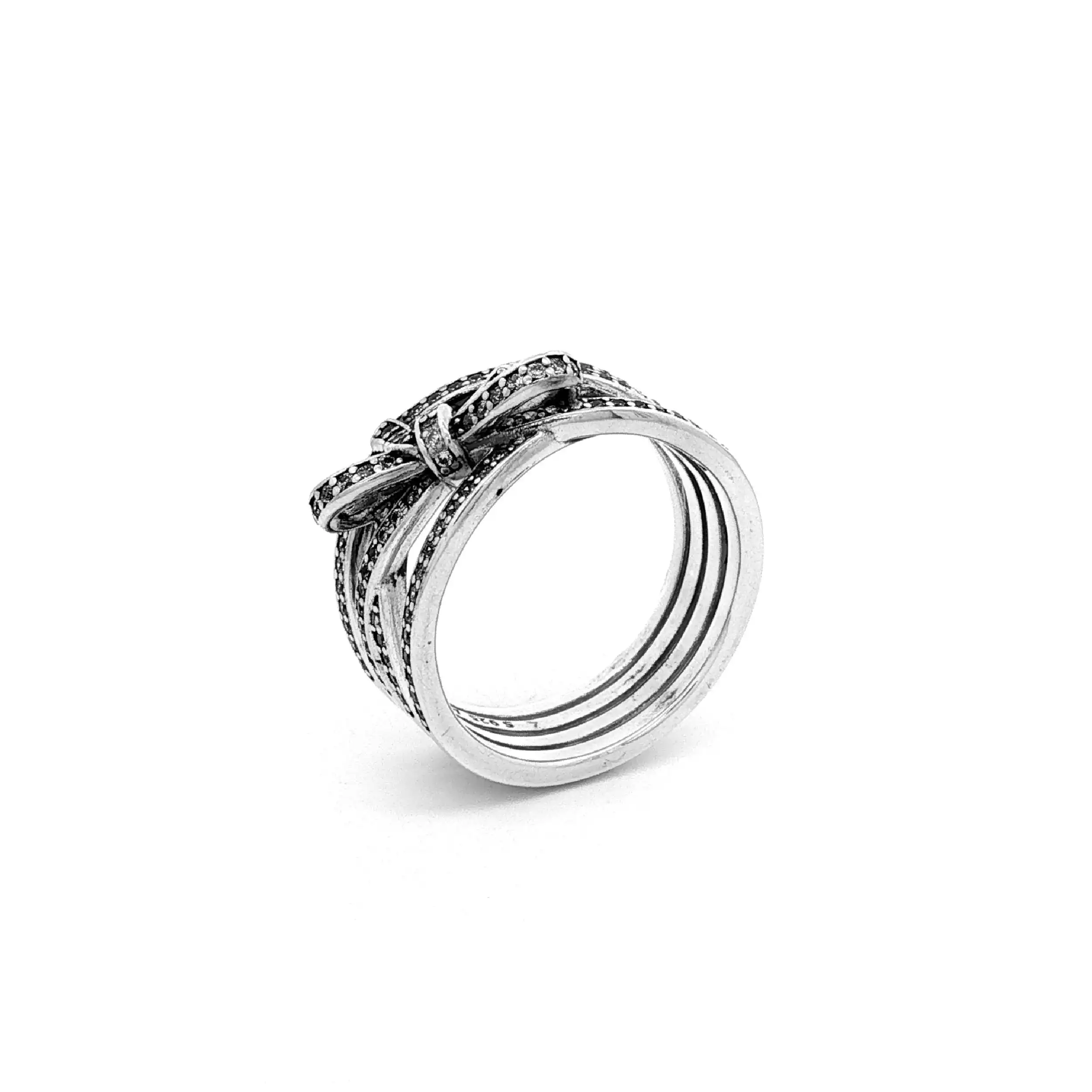 Ring Silber mit Schleife und Zirkonia