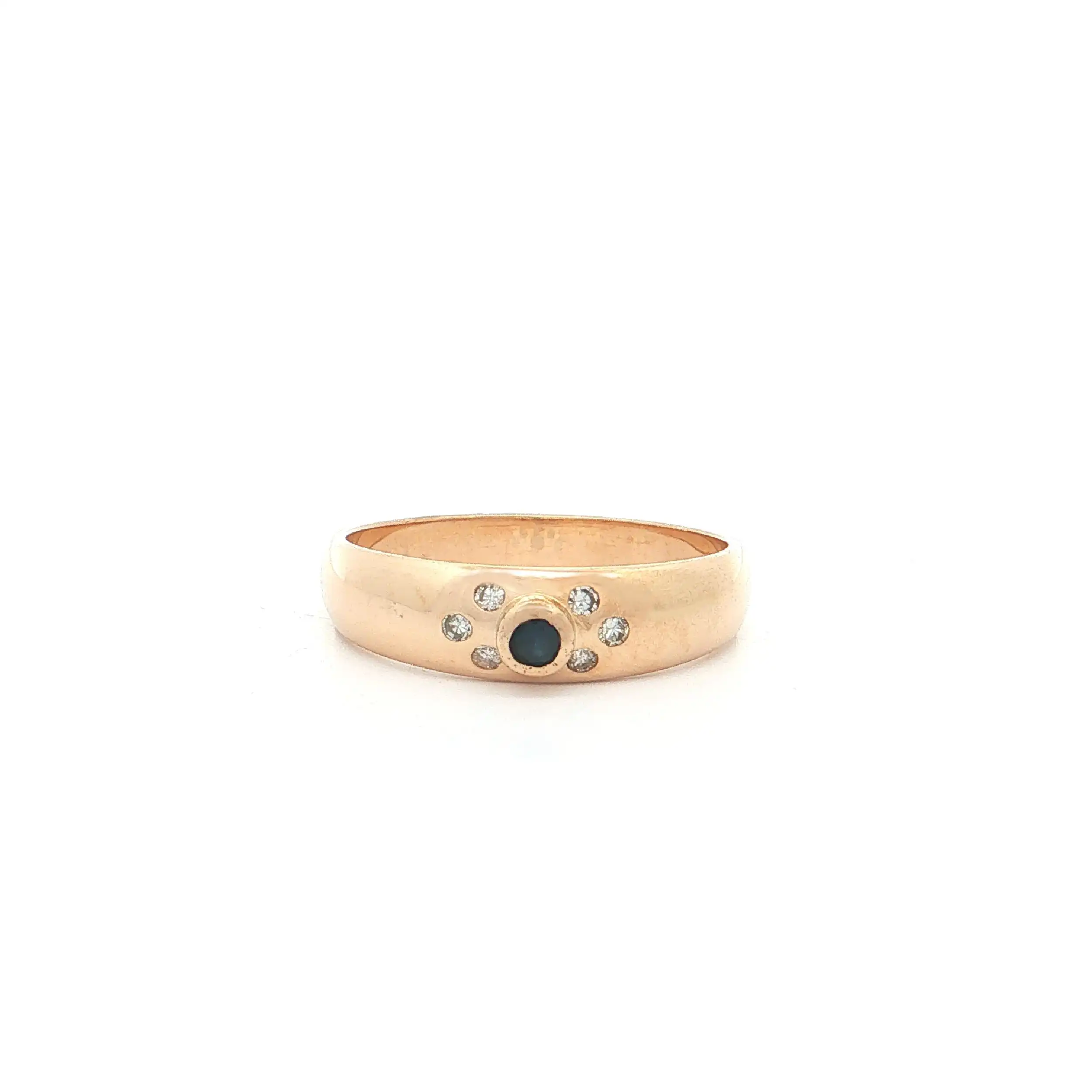 Ring Gelbgold mit Saphir und Diamanten Ring Gelbgold mit Saphir und Diamanten