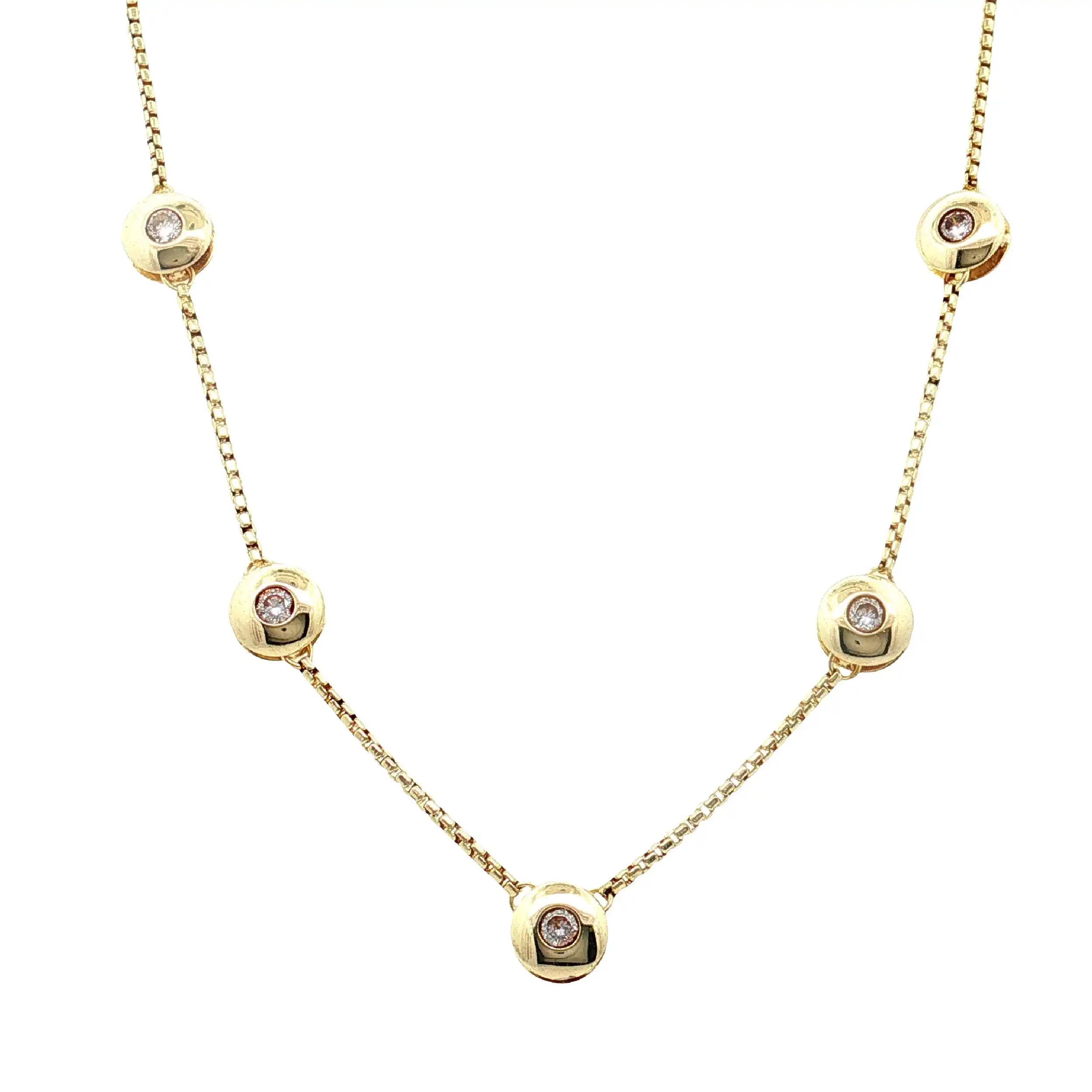 Collier Silber vergoldet mit Zirkonia