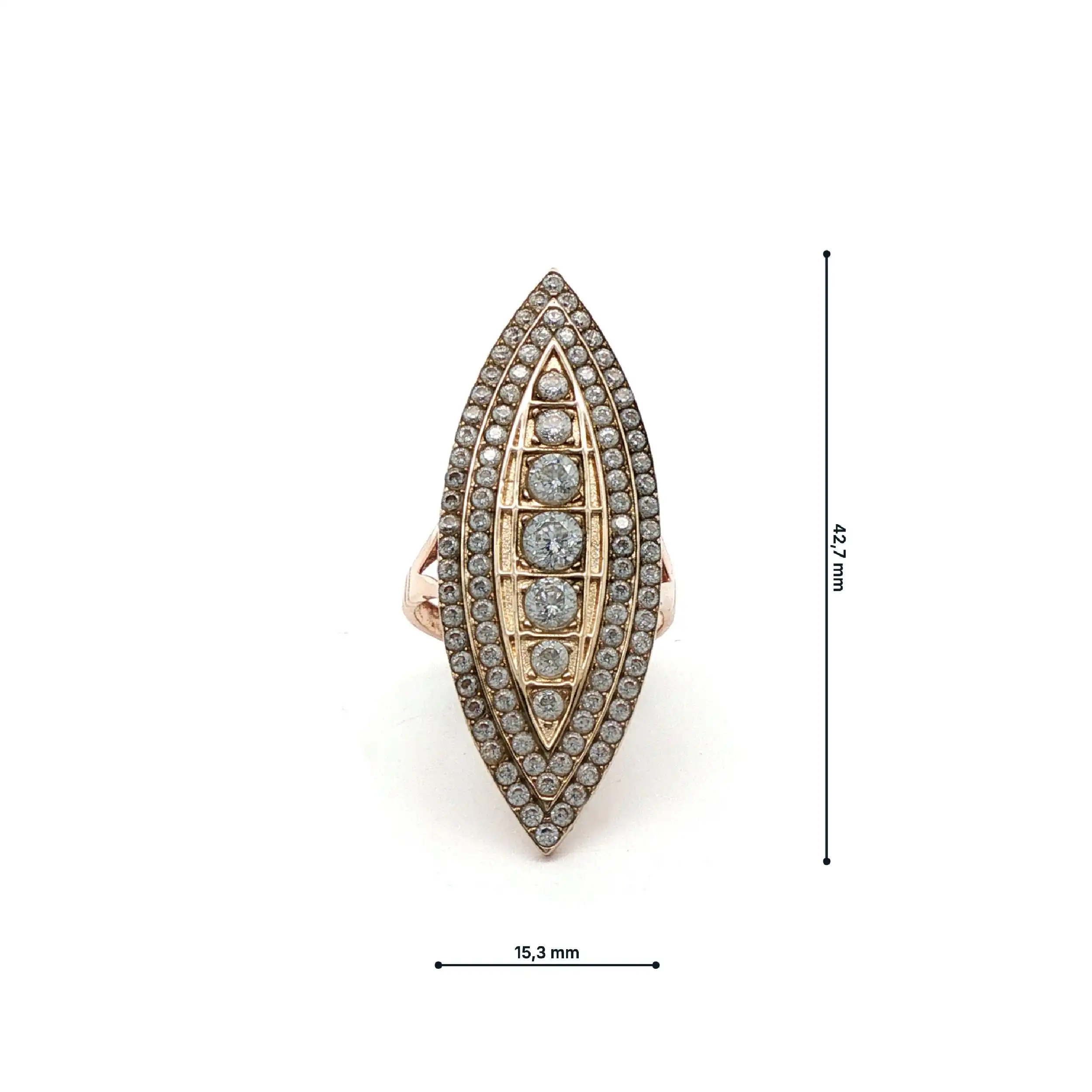 Ring Rotgold mit Zirkonia