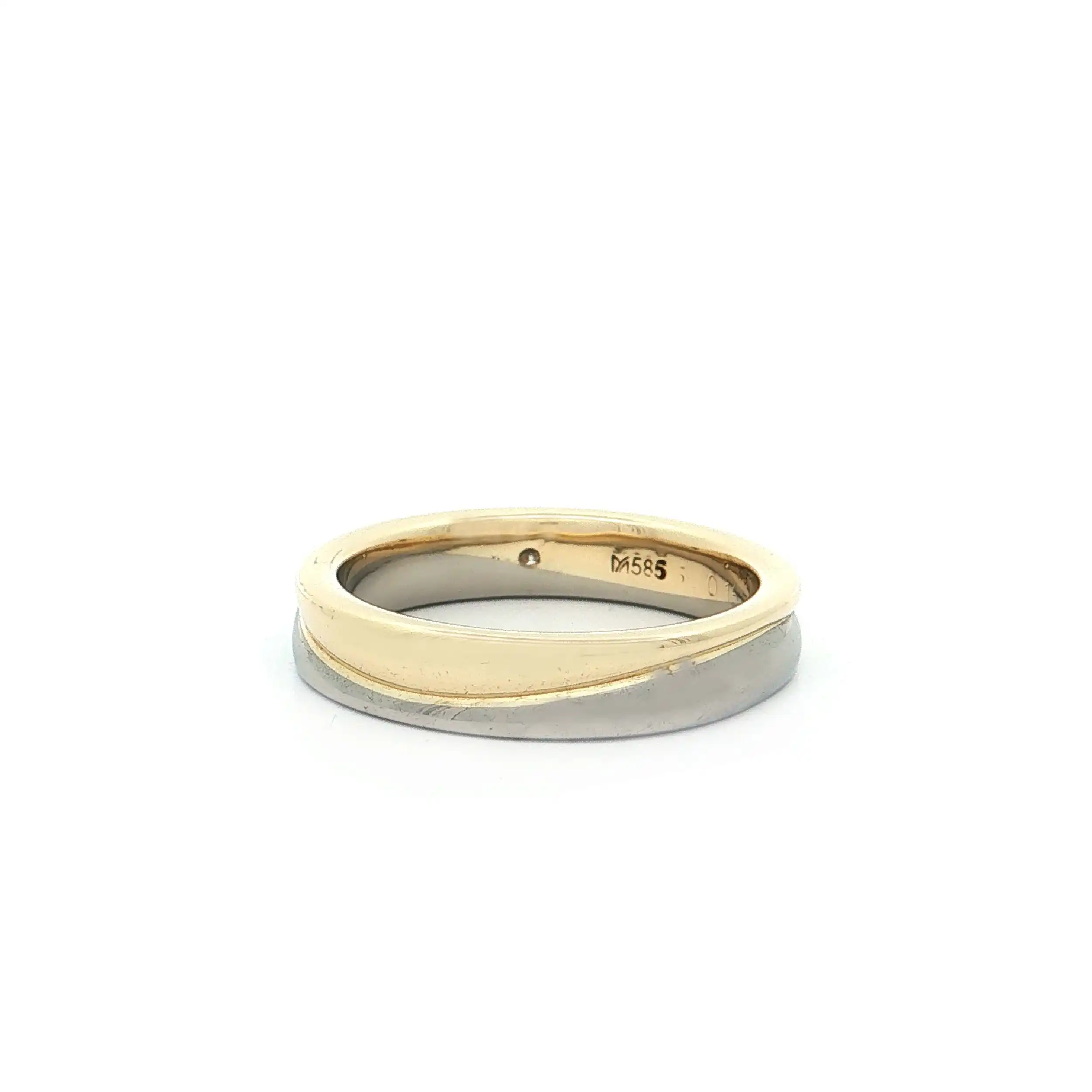 Ring Bicolor mit Brillant, graviert mit 0,15ct