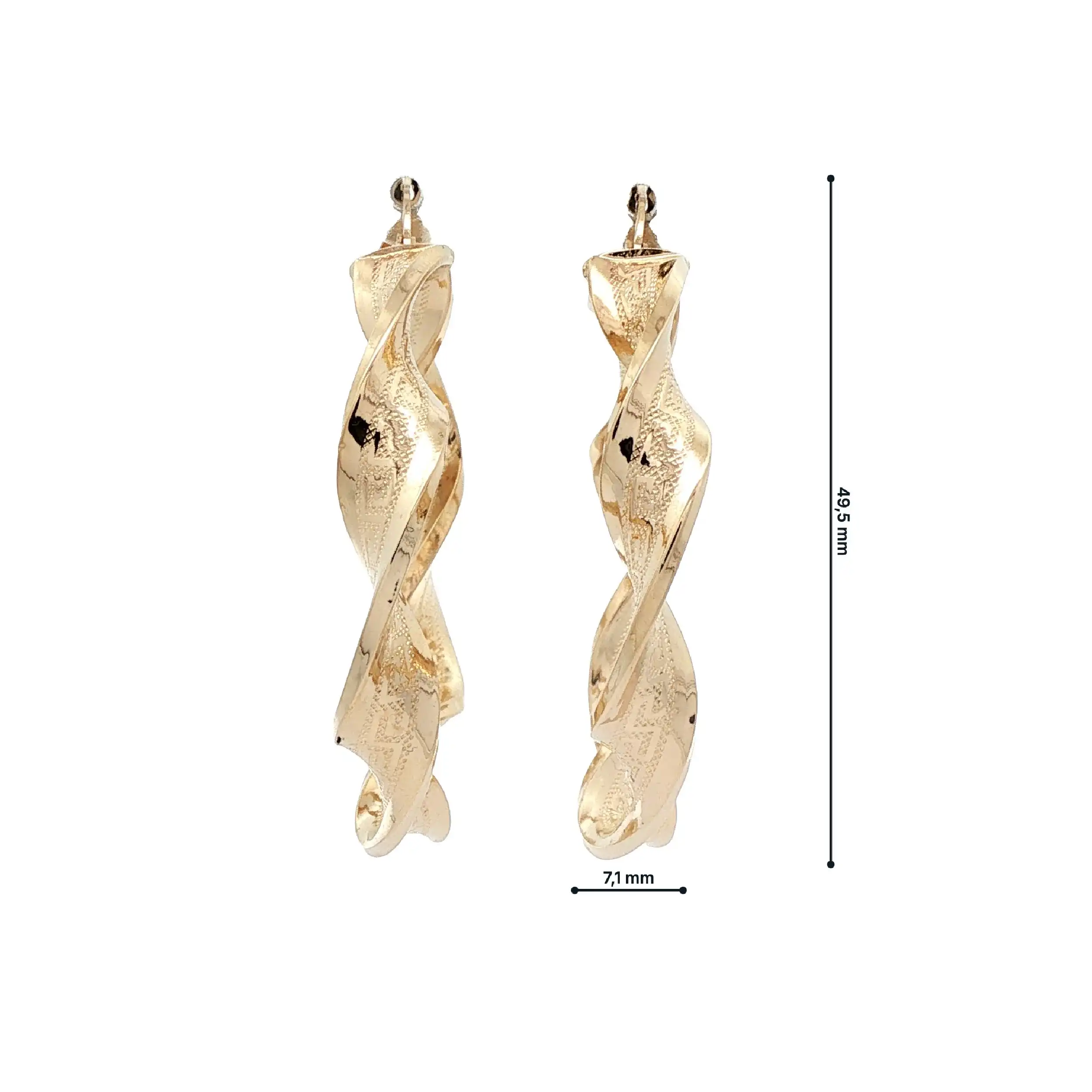 Creolen Gelbgold halbmassiv "Greca-Muster" Creolen Gelbgold halbmassiv "Greca-Muster"