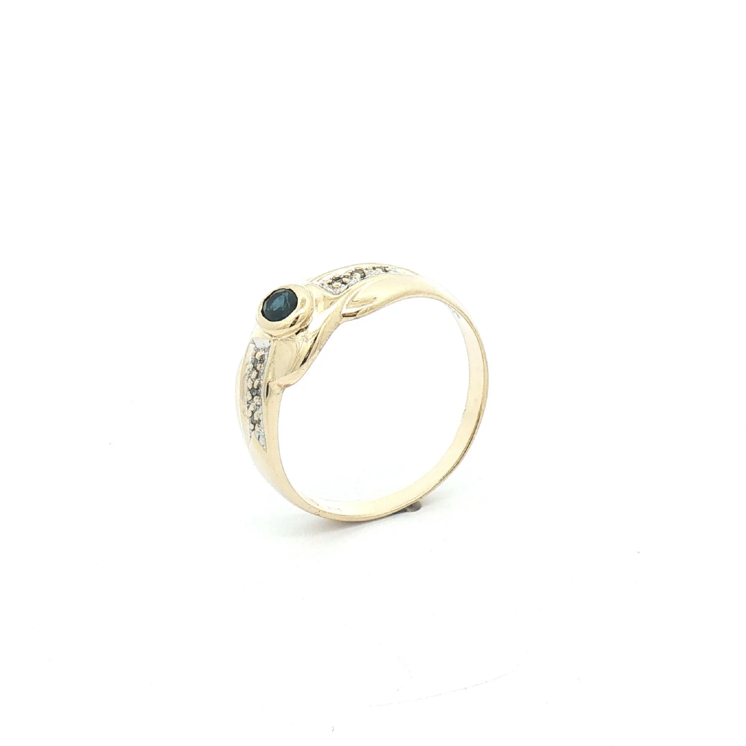 Ring Bicolor mit Diamanten und Saphir