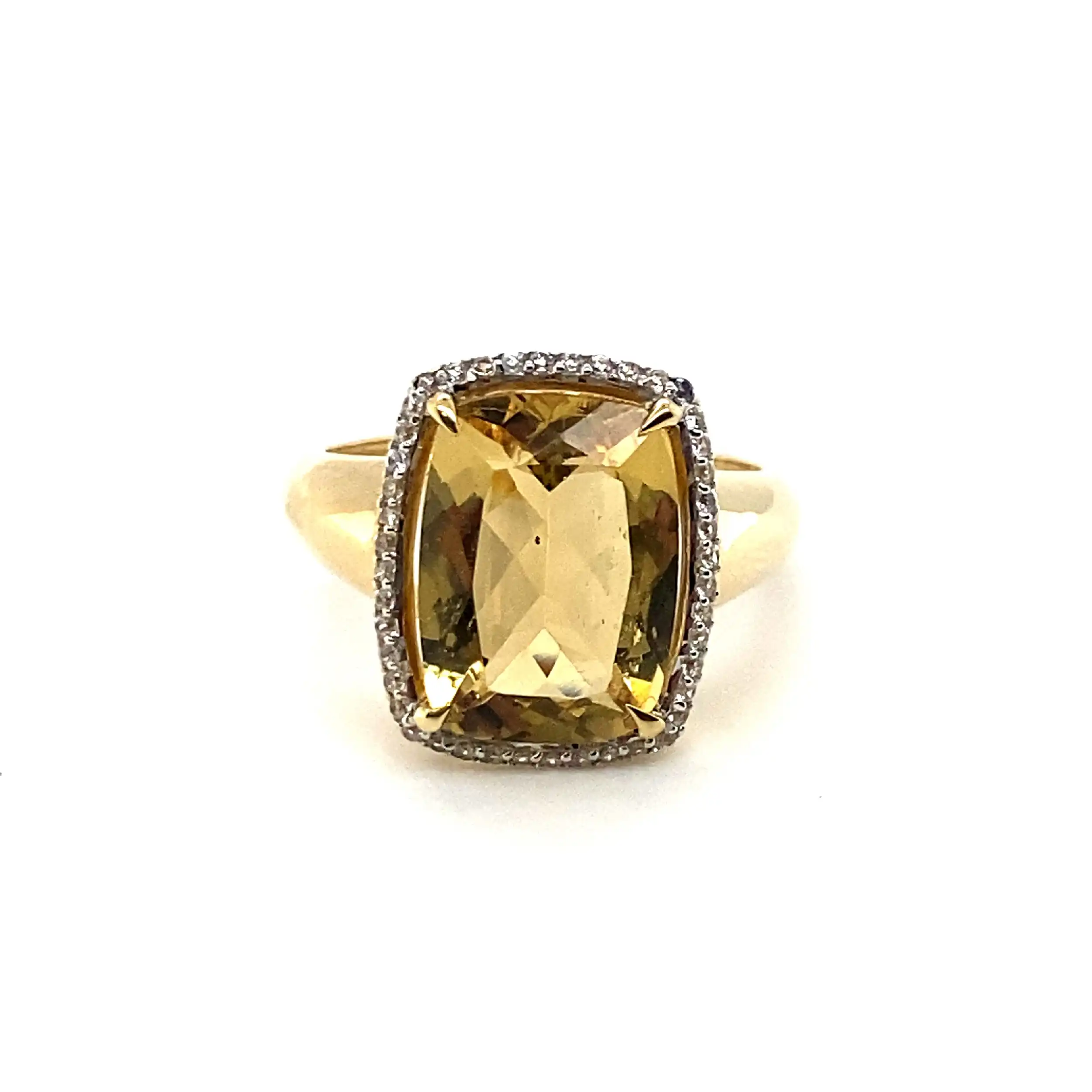 Ring Gelbgold mit Heliodor 5,1ct und weißen natürlichen Zirkonen 0,26ct, mit Expertise von EPL Ring Gelbgold mit Heliodor 5,1ct und weißen natürlichen Zirkonen 0,26ct, mit Expertise von EPL