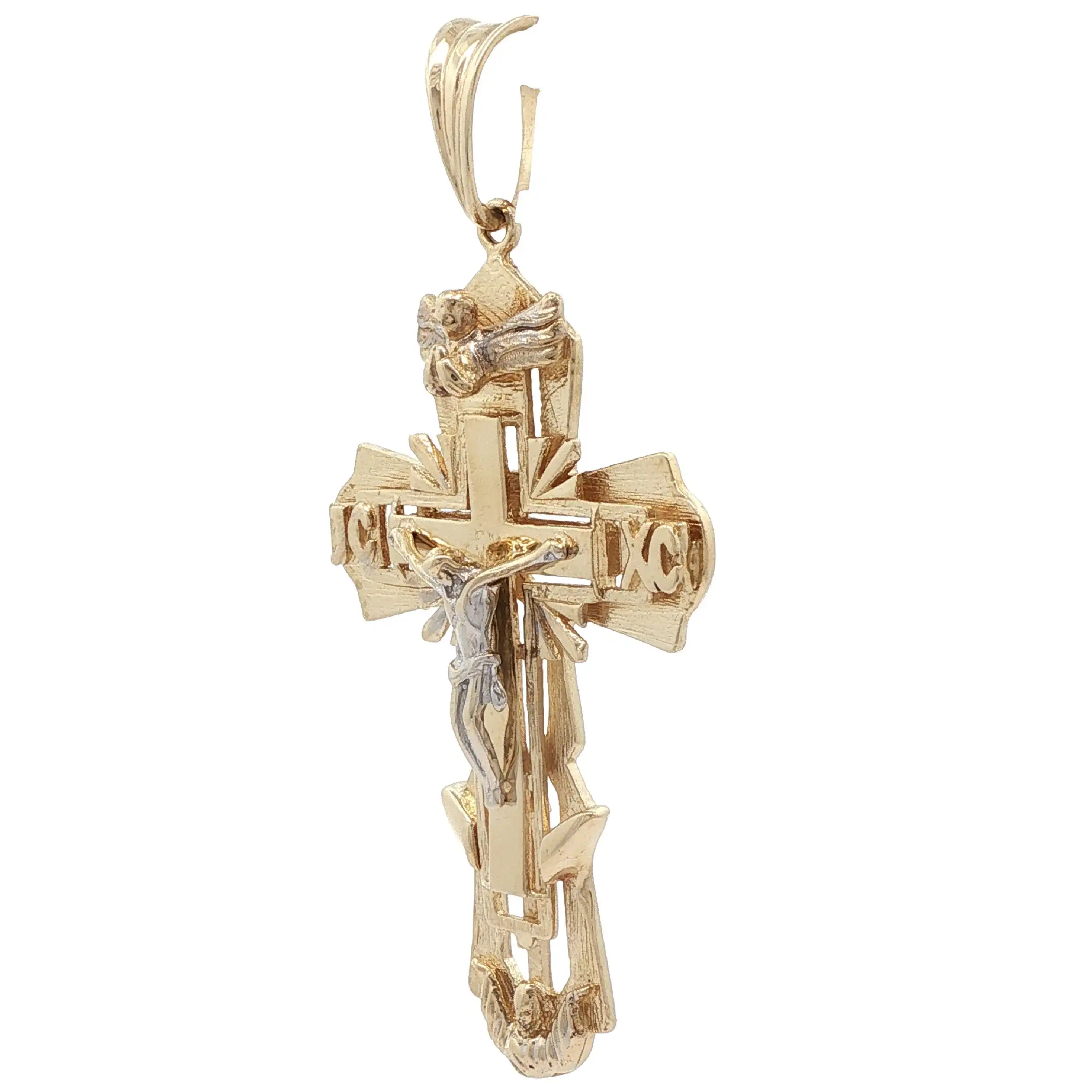 Kreuzanhänger Bicolor mit Korpus Christi Kreuzanhänger Bicolor mit Korpus Christi