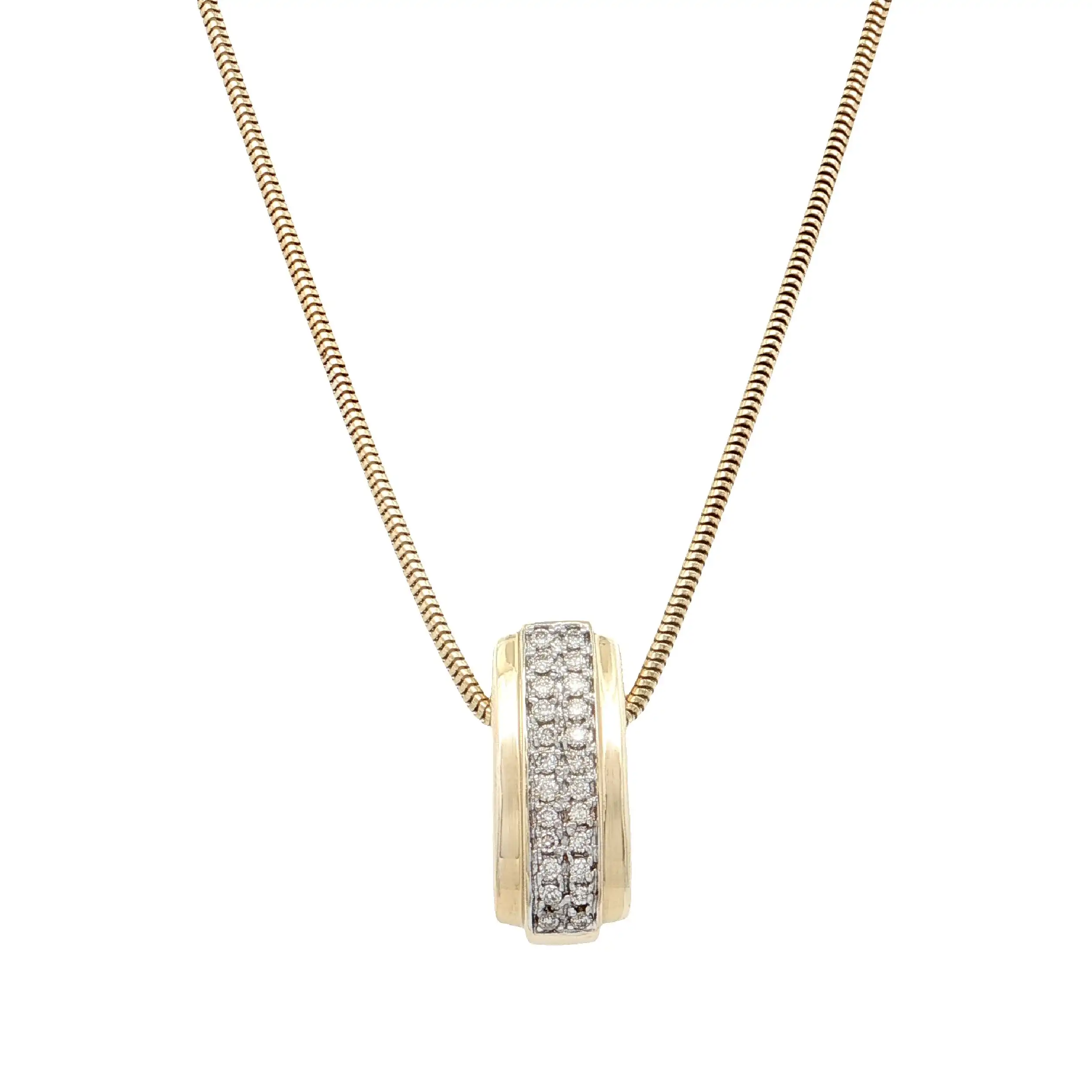 Schlangenkette Bicolor mit Anhänger mit Brillanten Schlangenkette Bicolor mit Anhänger mit Brillanten