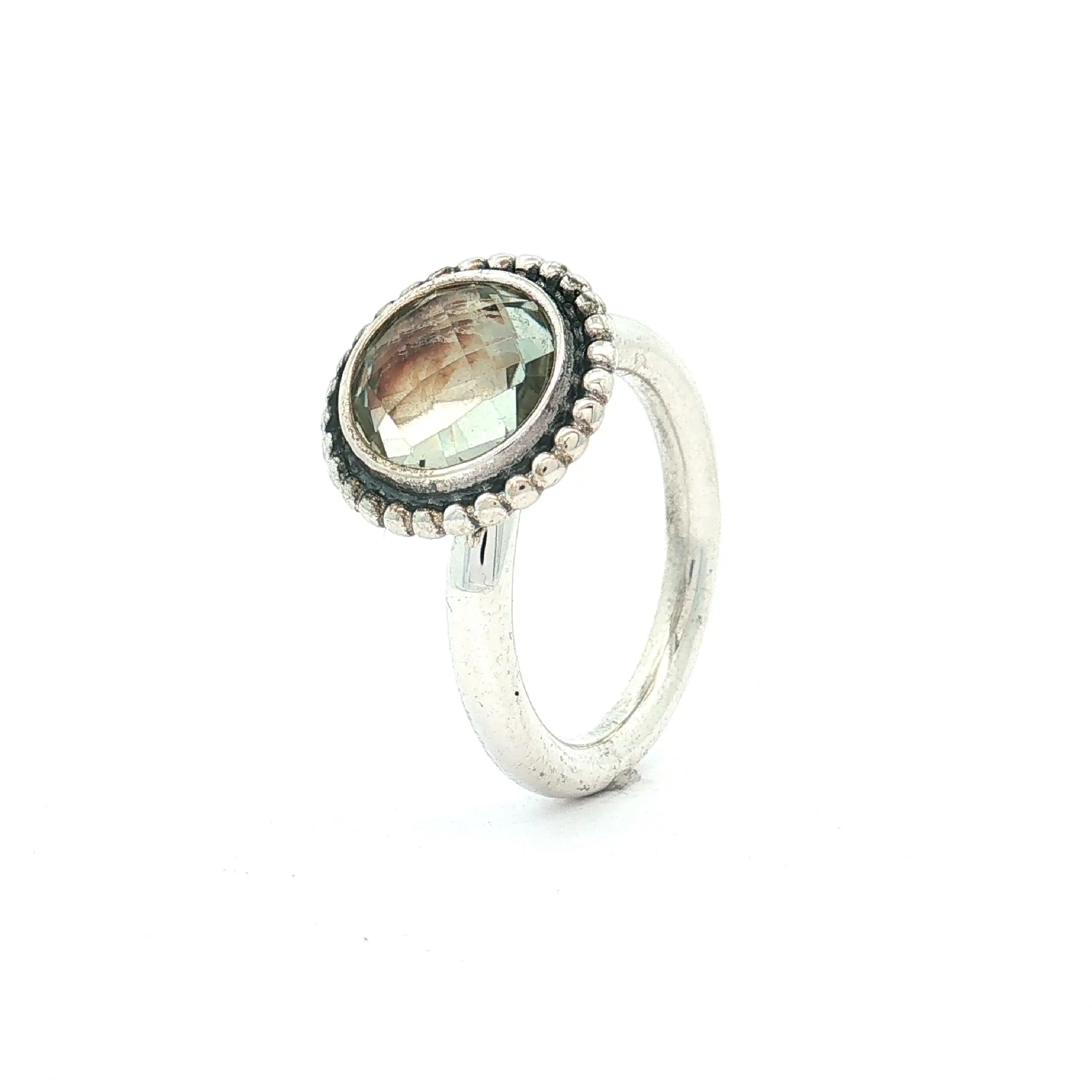 Ring Silber Pandora mit hellgrünen Quarz Ring Silber Pandora mit hellgrünen Quarz