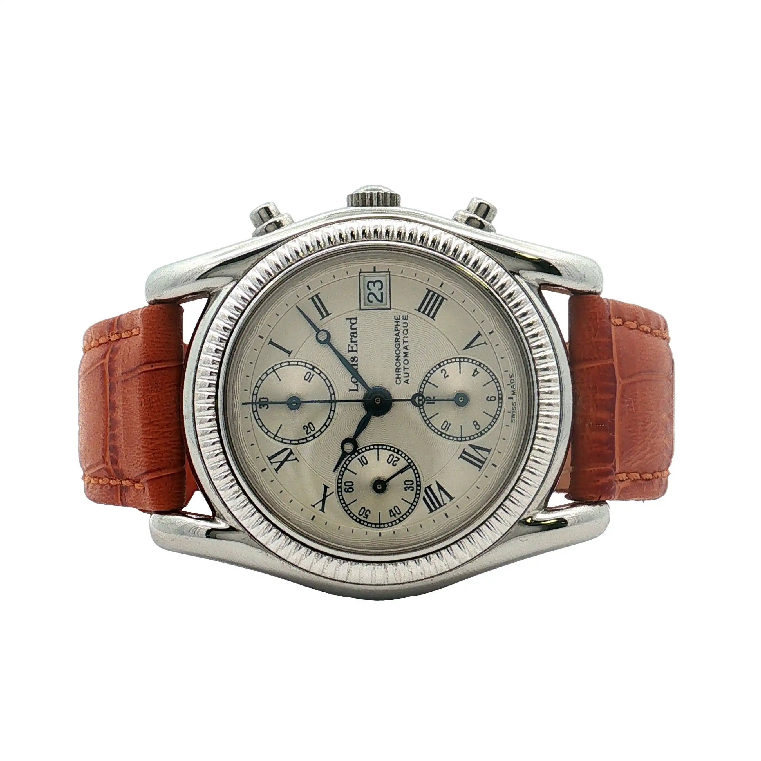 Herrenuhr Louis Erard Chronograph mit Lederarmband