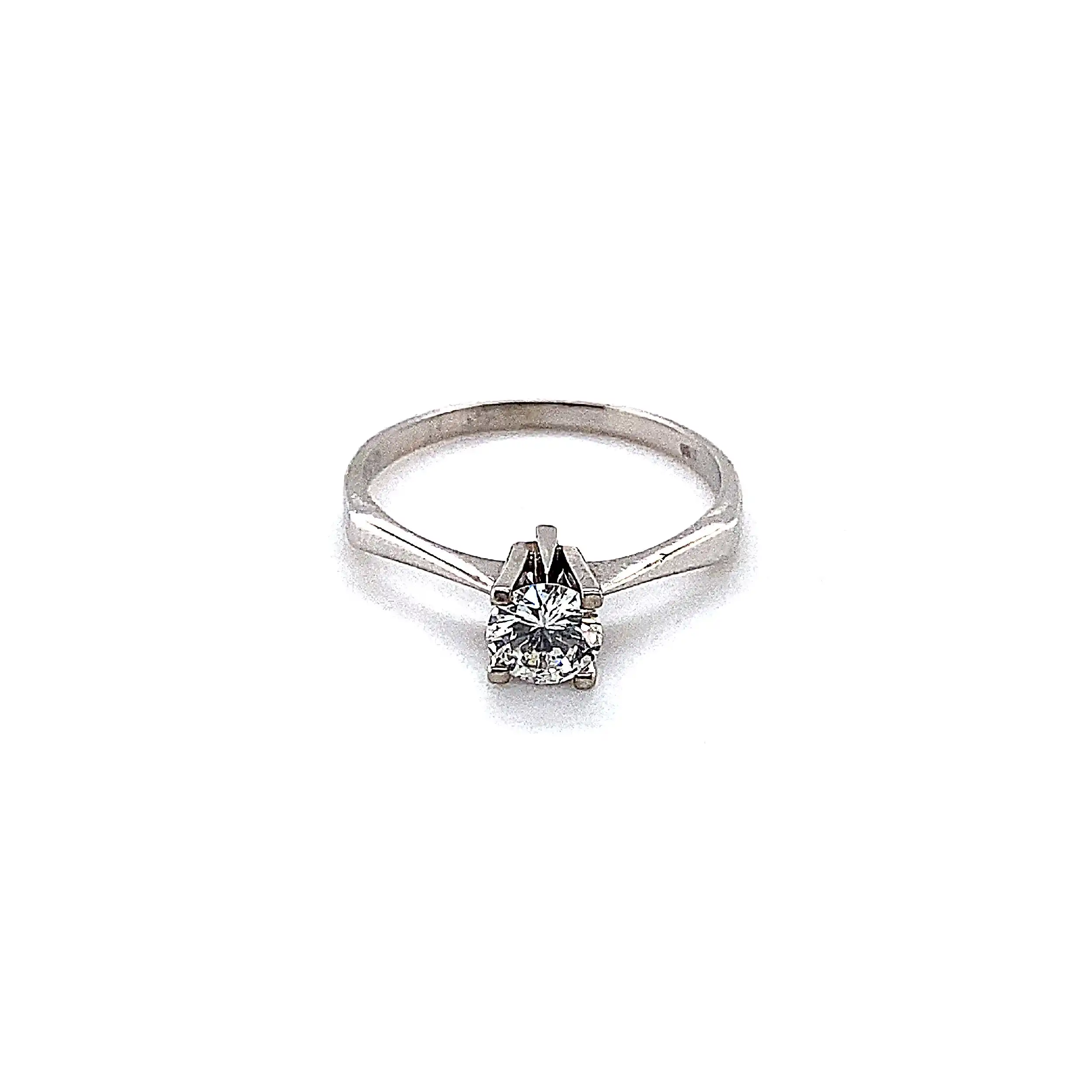 Ring Weißgold mit Brillant, graviert mit 0,51ct Ring Weißgold mit Brillant, graviert mit 0,51ct