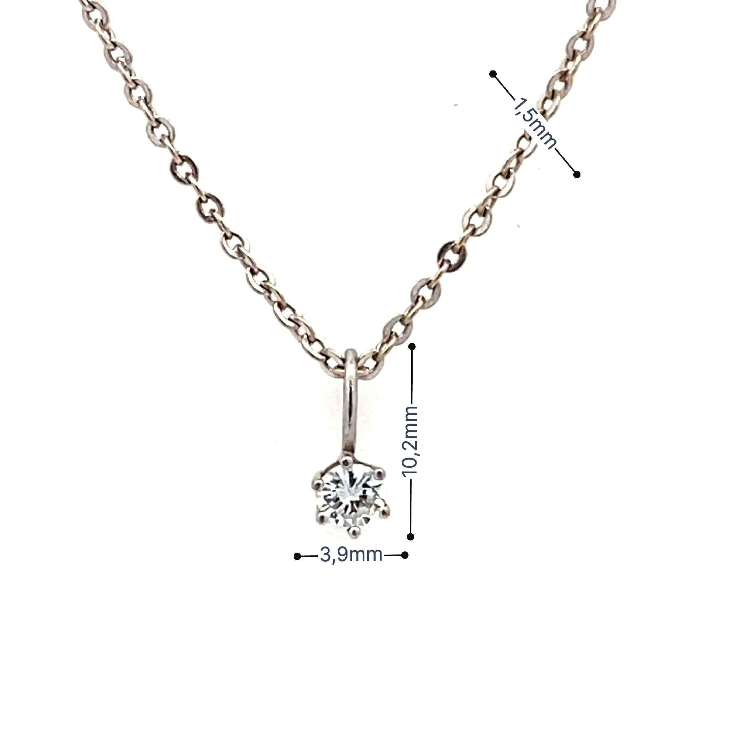 Ankerkette Weißgold mit Anhänger Brillant