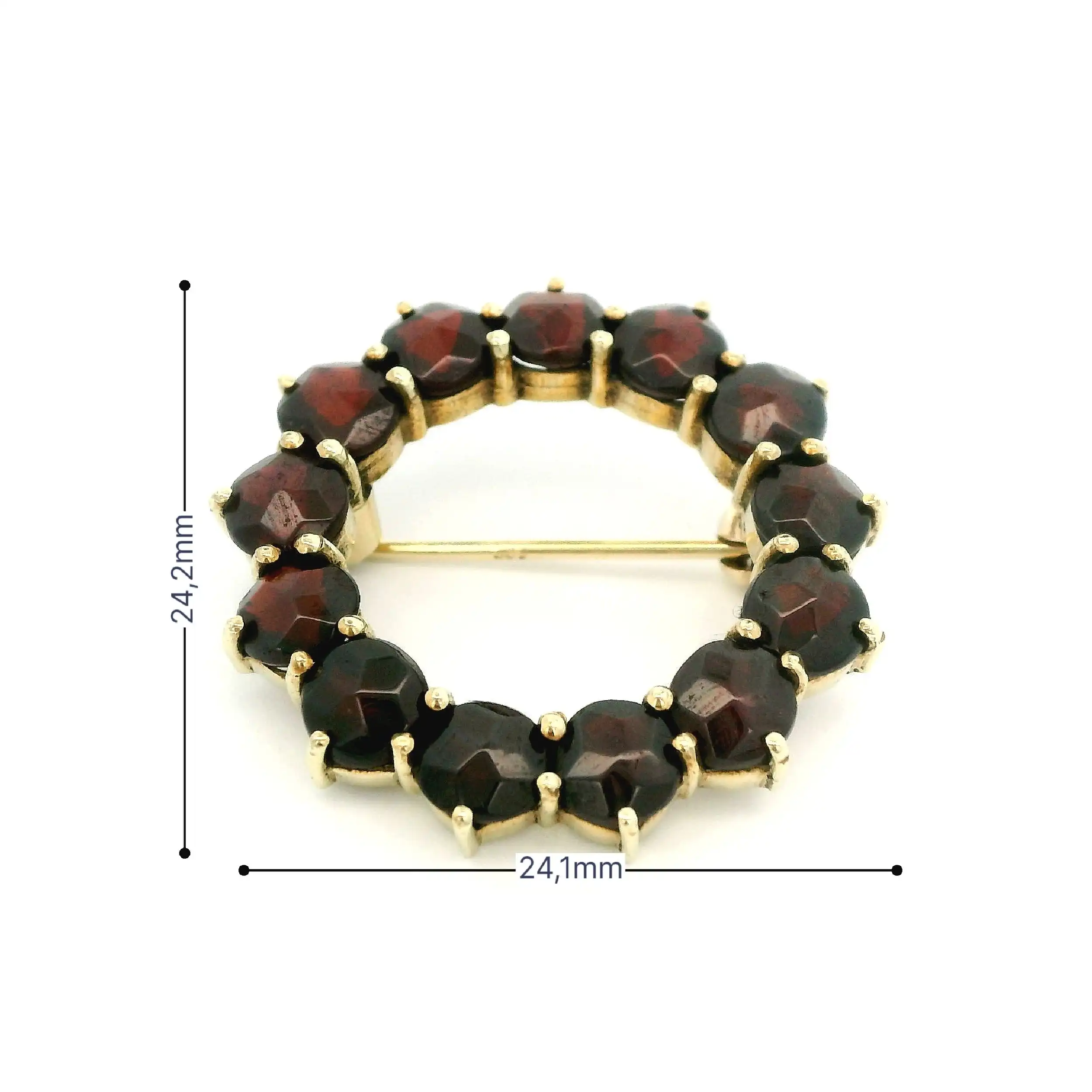 Brosche Gelbgold mit Granat Brosche Gelbgold mit Granat