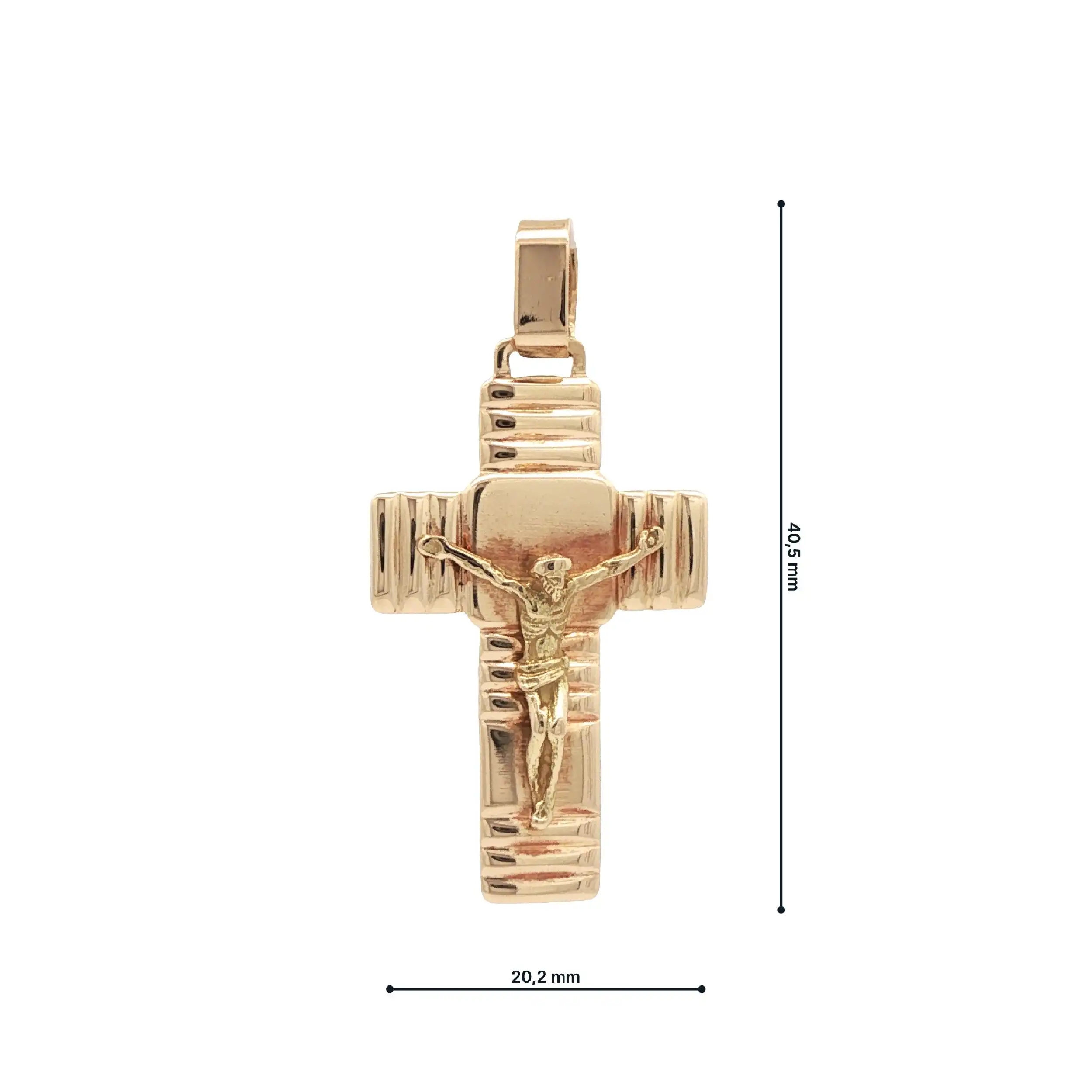 Kreuzanhänger Gelbgold mit Corpus Christi