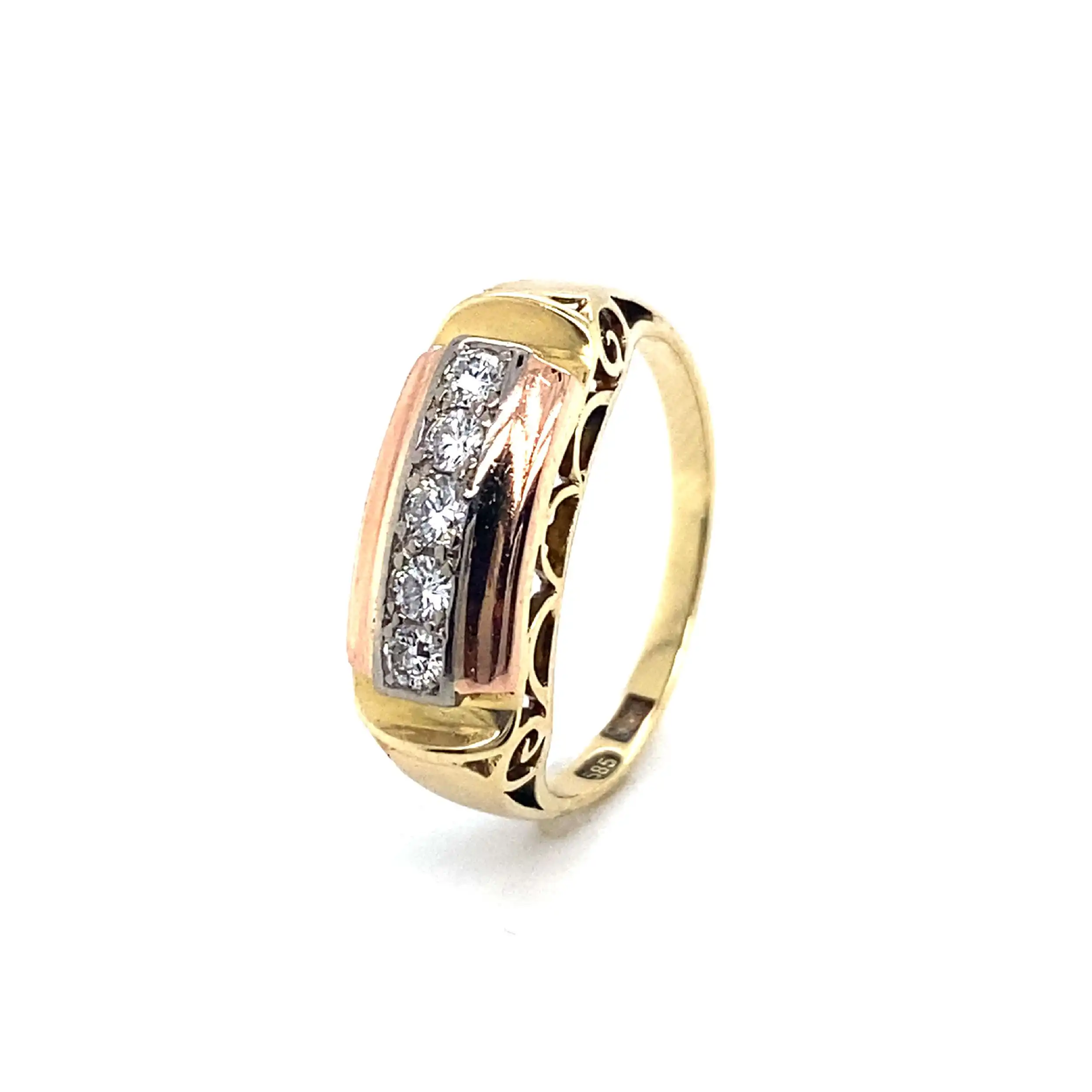 Ring Tricolor mit Brillanten ca. 0,20ct Ring Tricolor mit Brillanten ca. 0,20ct