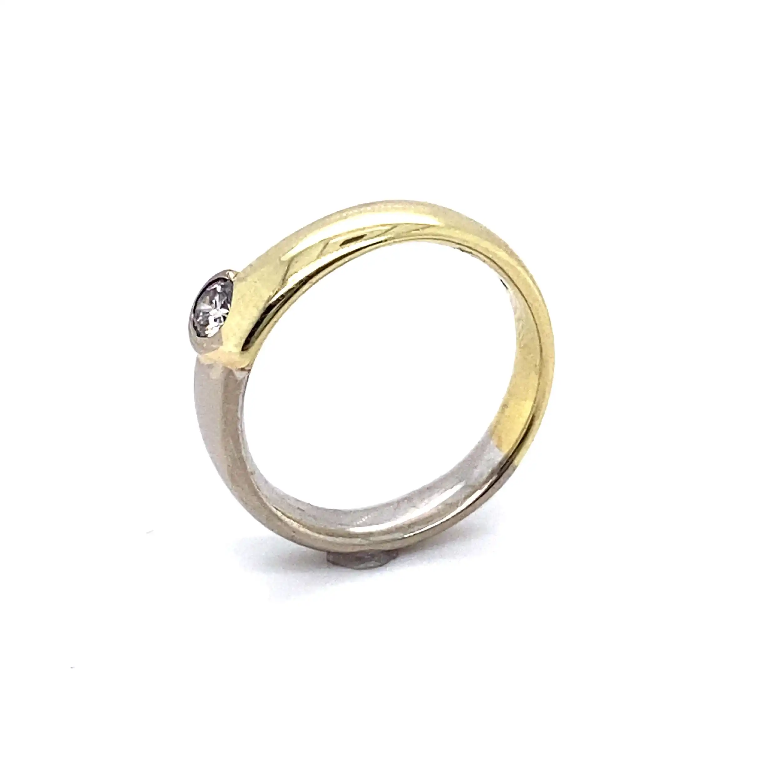 Ring Bicolor mit Solitär Brillant Ring Bicolor mit Solitär Brillant