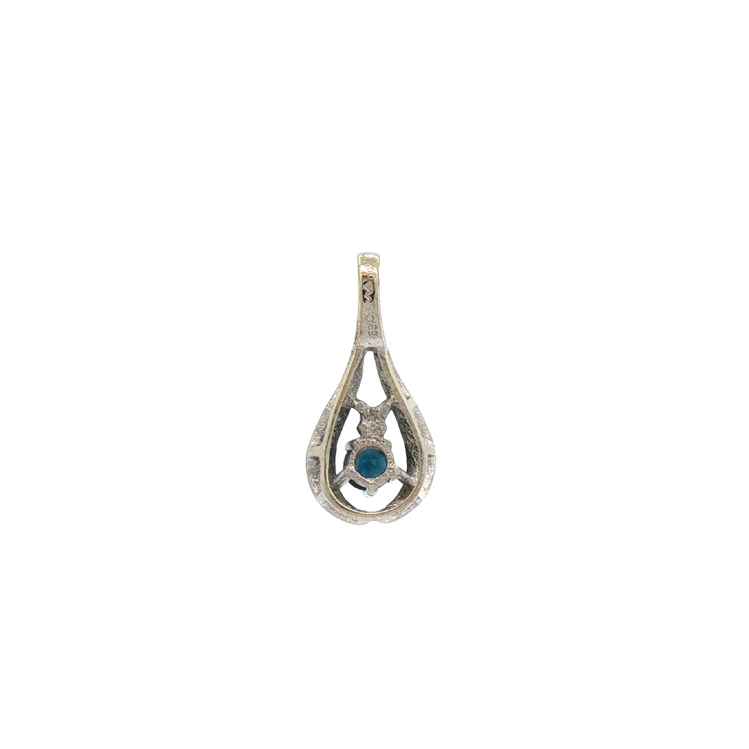Anhänger Weißgold mit Diamant und Saphir