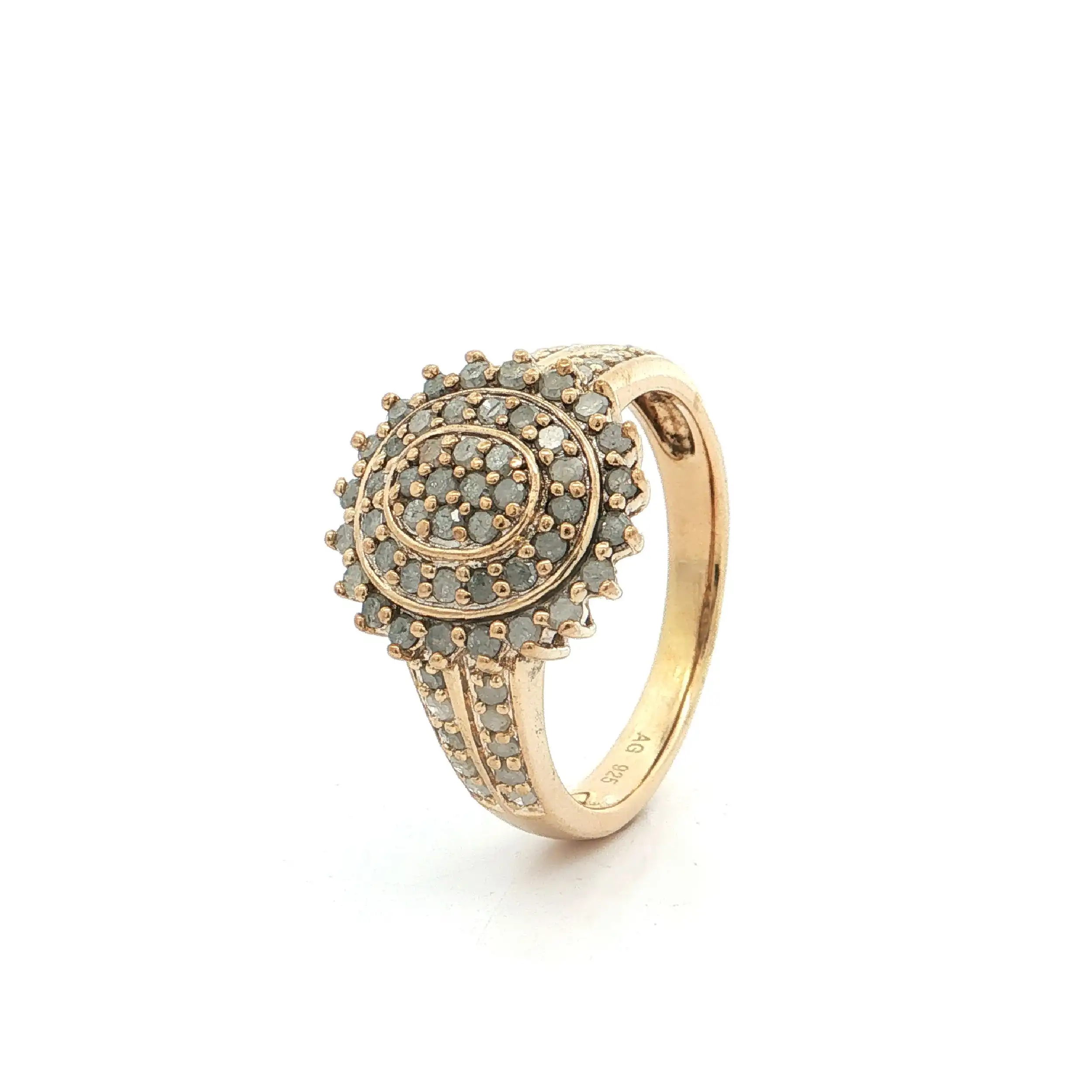 Ring Silber vergoldet mit Diamanten