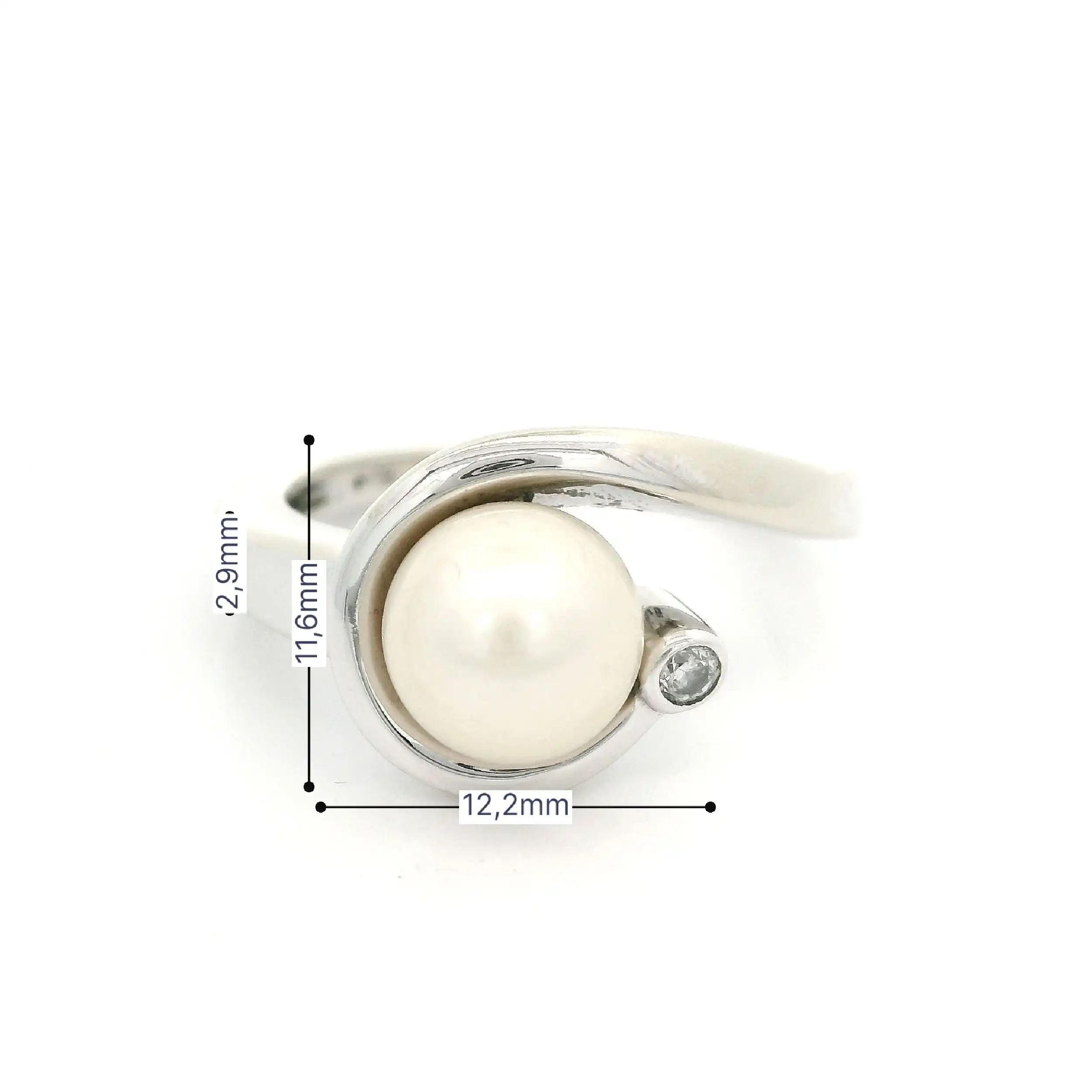 Ring Weißgold mit Brillant und Akoyaperle