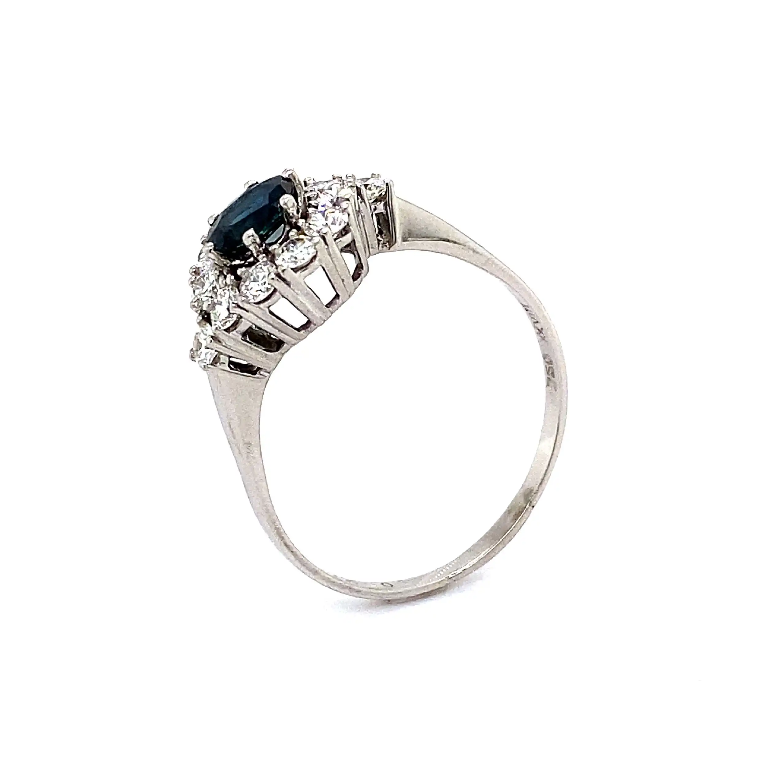 Ring Weißgold mit Saphir und Brillanten Ring Weißgold mit Saphir und Brillanten