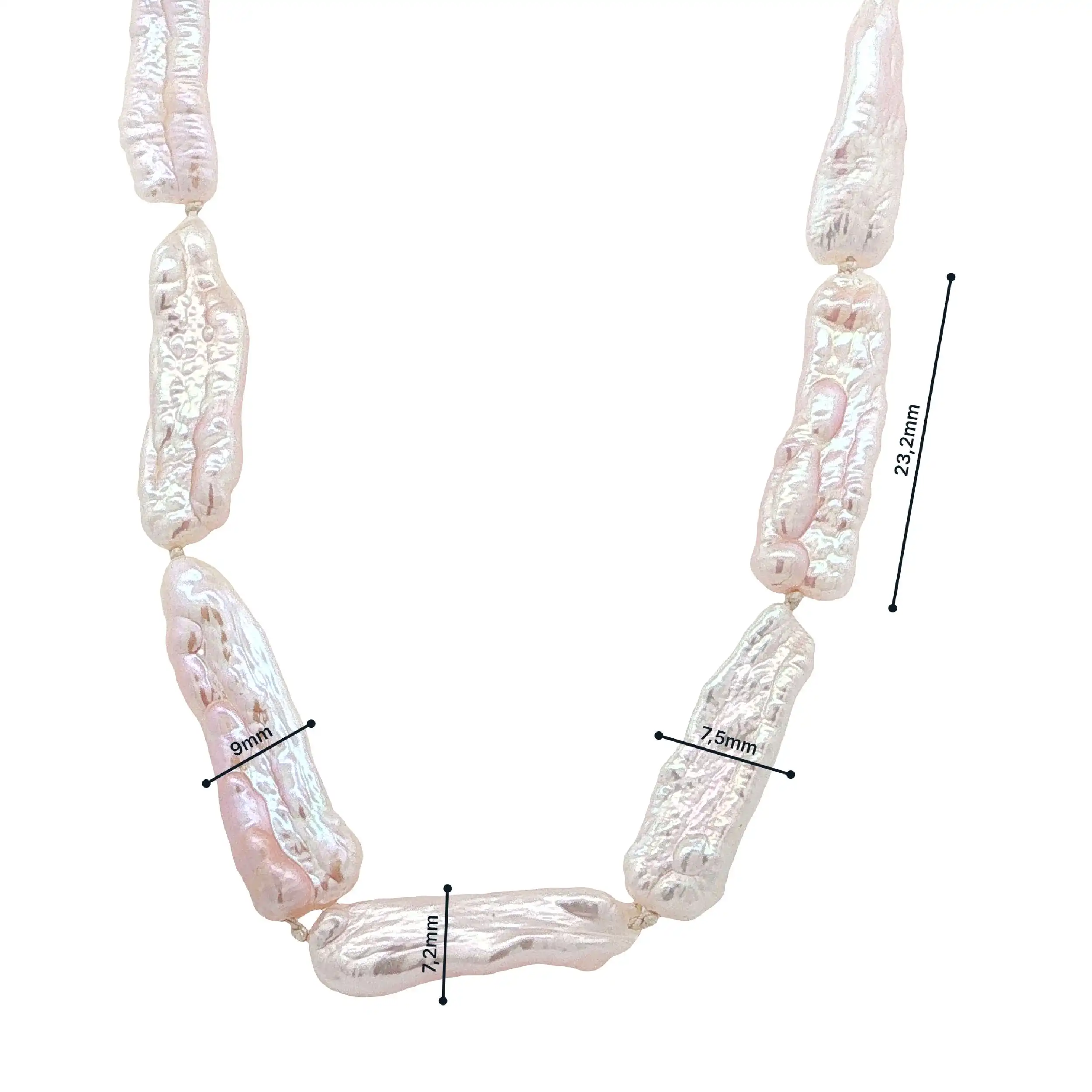 Barock Perlenkette mit Goldschließe