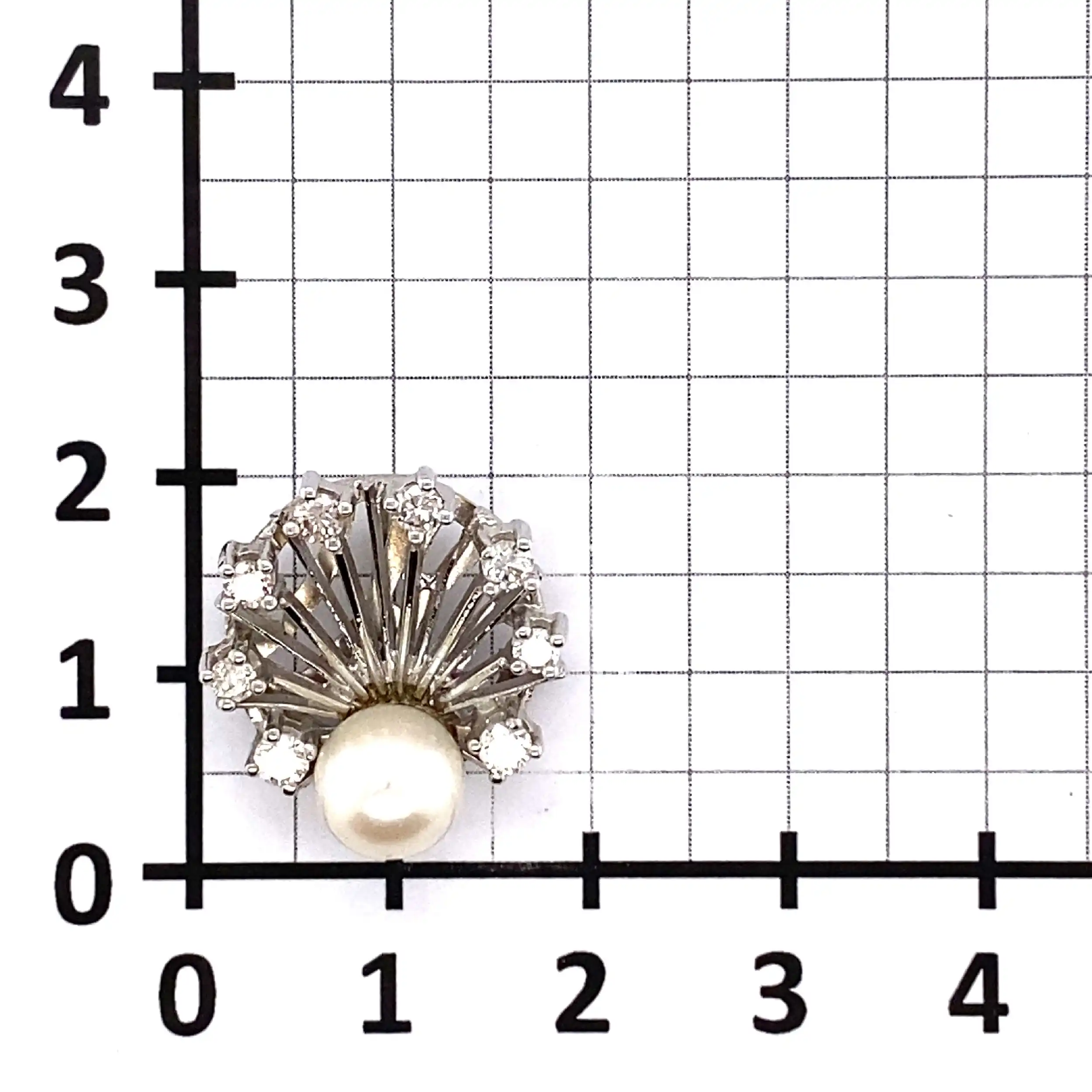 Anhänger Weißgold mit Perle & Brillanten, graviert mit 0,50ct.