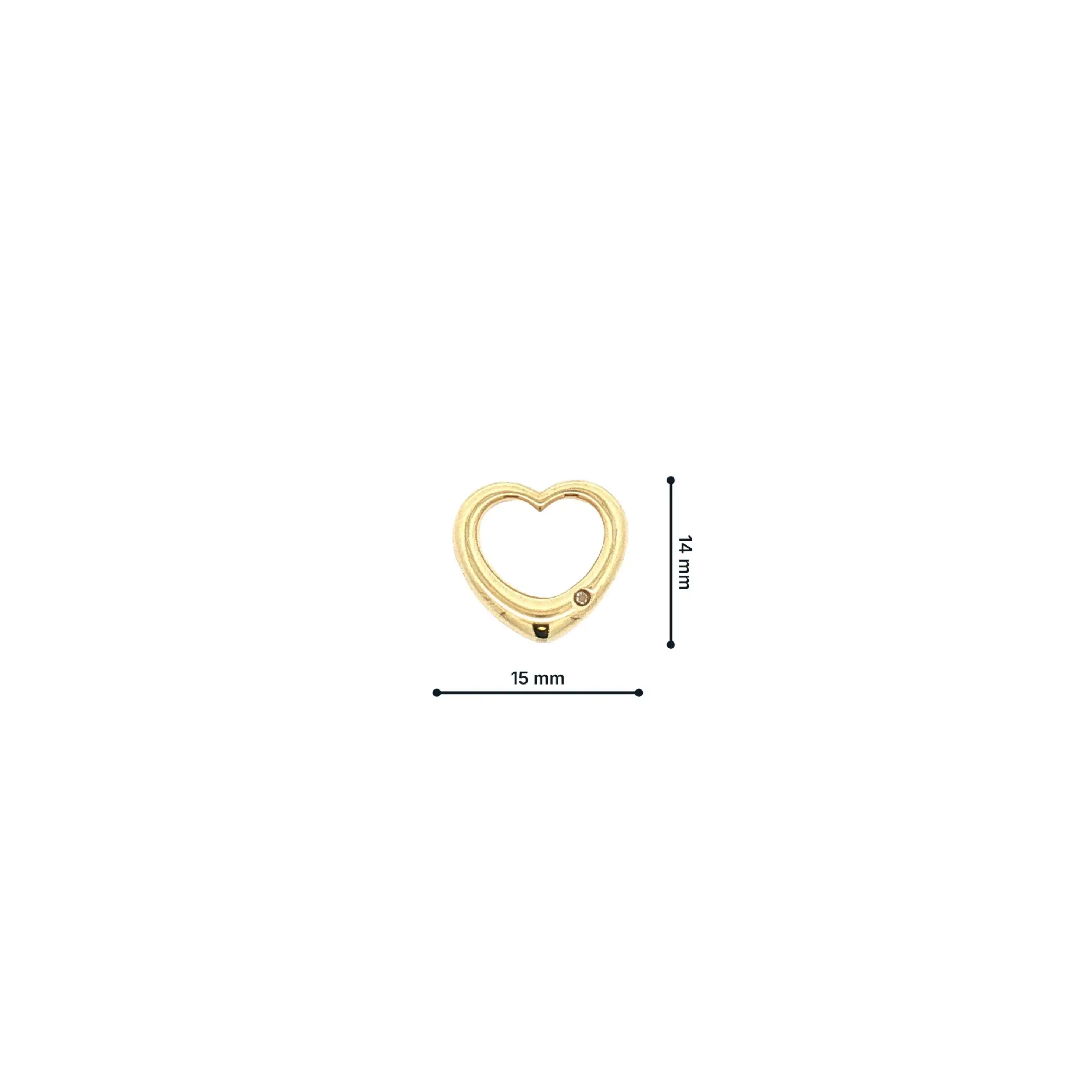 Herzanhänger Gelbgold mit Diamant