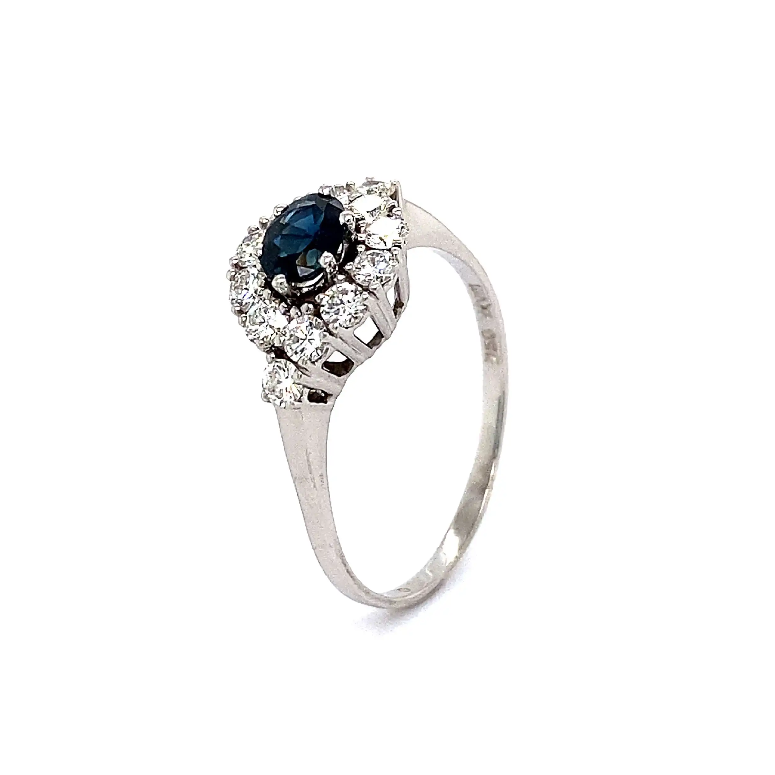 Ring Weißgold mit Saphir und Brillanten Ring Weißgold mit Saphir und Brillanten