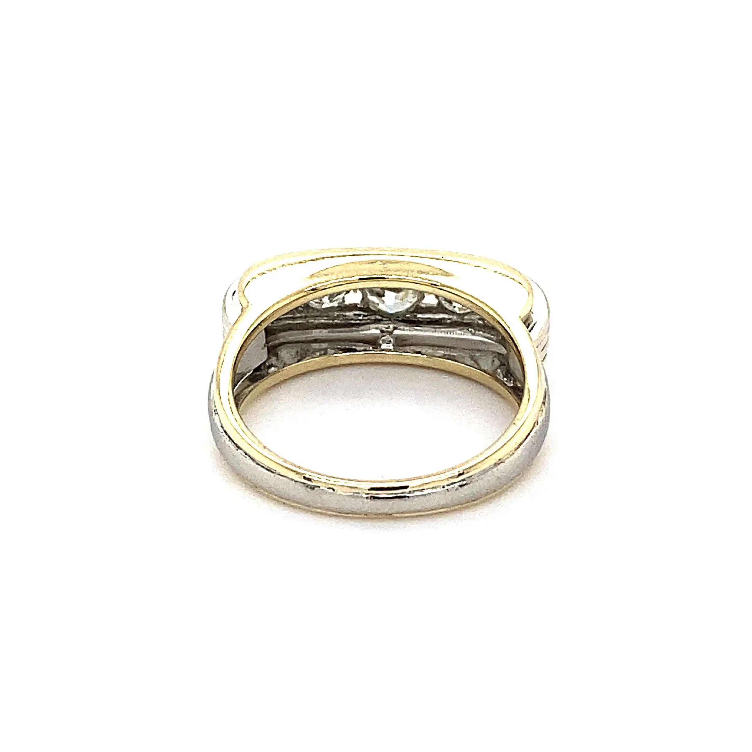 Ring Bicolor mit Diamant in Altschliff und Brillanten Ring Bicolor mit Diamant in Altschliff und Brillanten