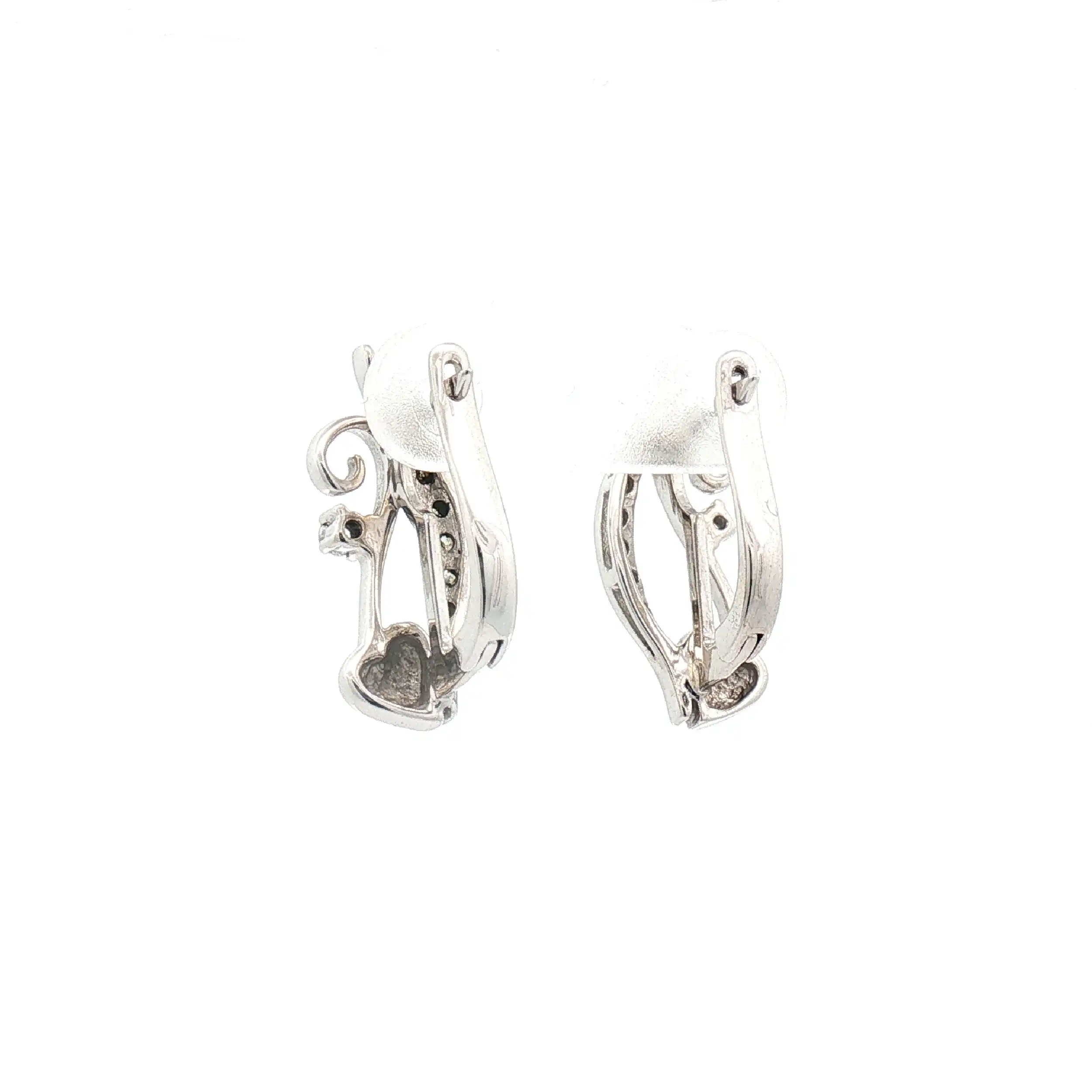 Ohrringe Weißgold mit Zirkonia und Herzen Ohrringe Weißgold mit Zirkonia und Herzen