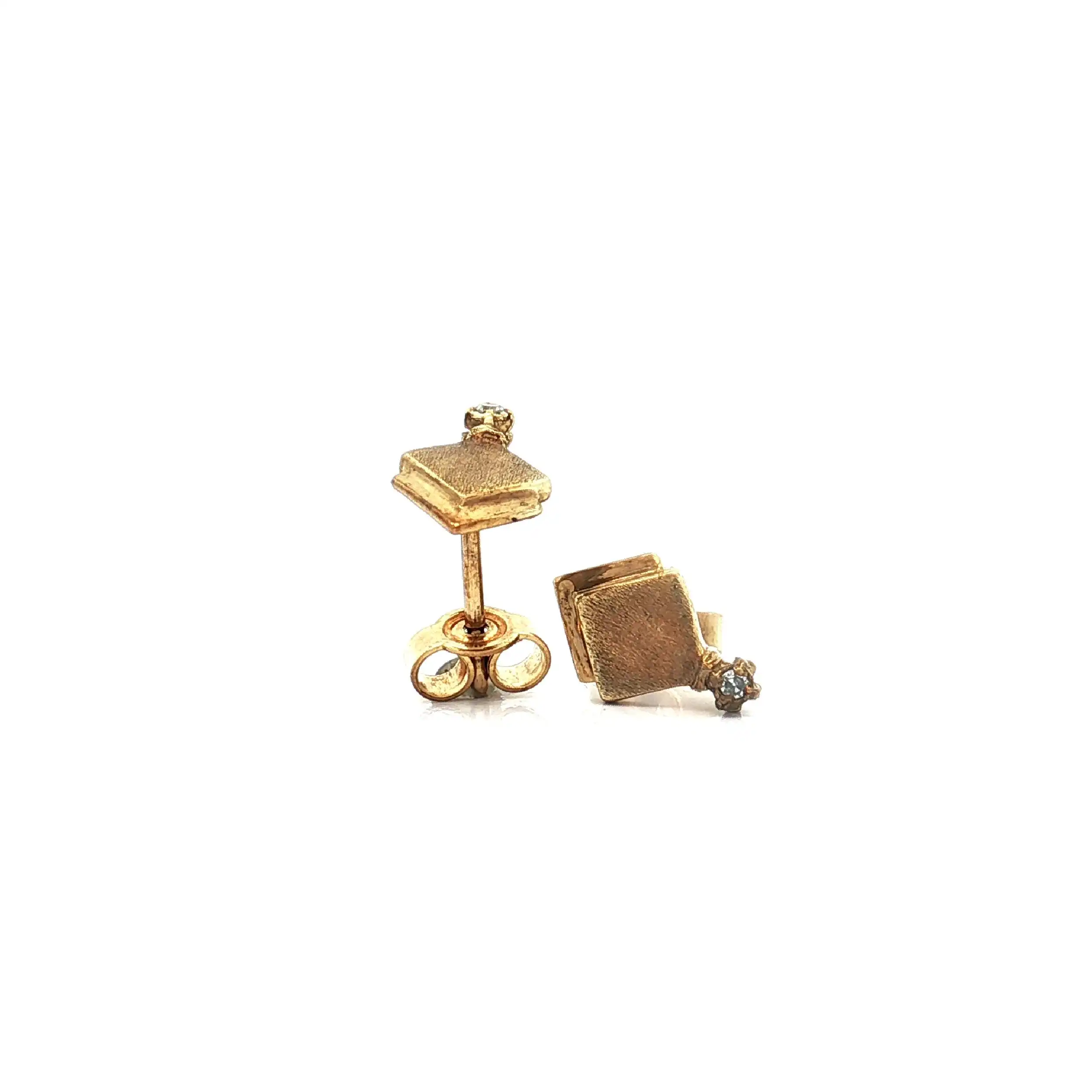 Paar Ohrstecker Gelbgold mit Diamanten