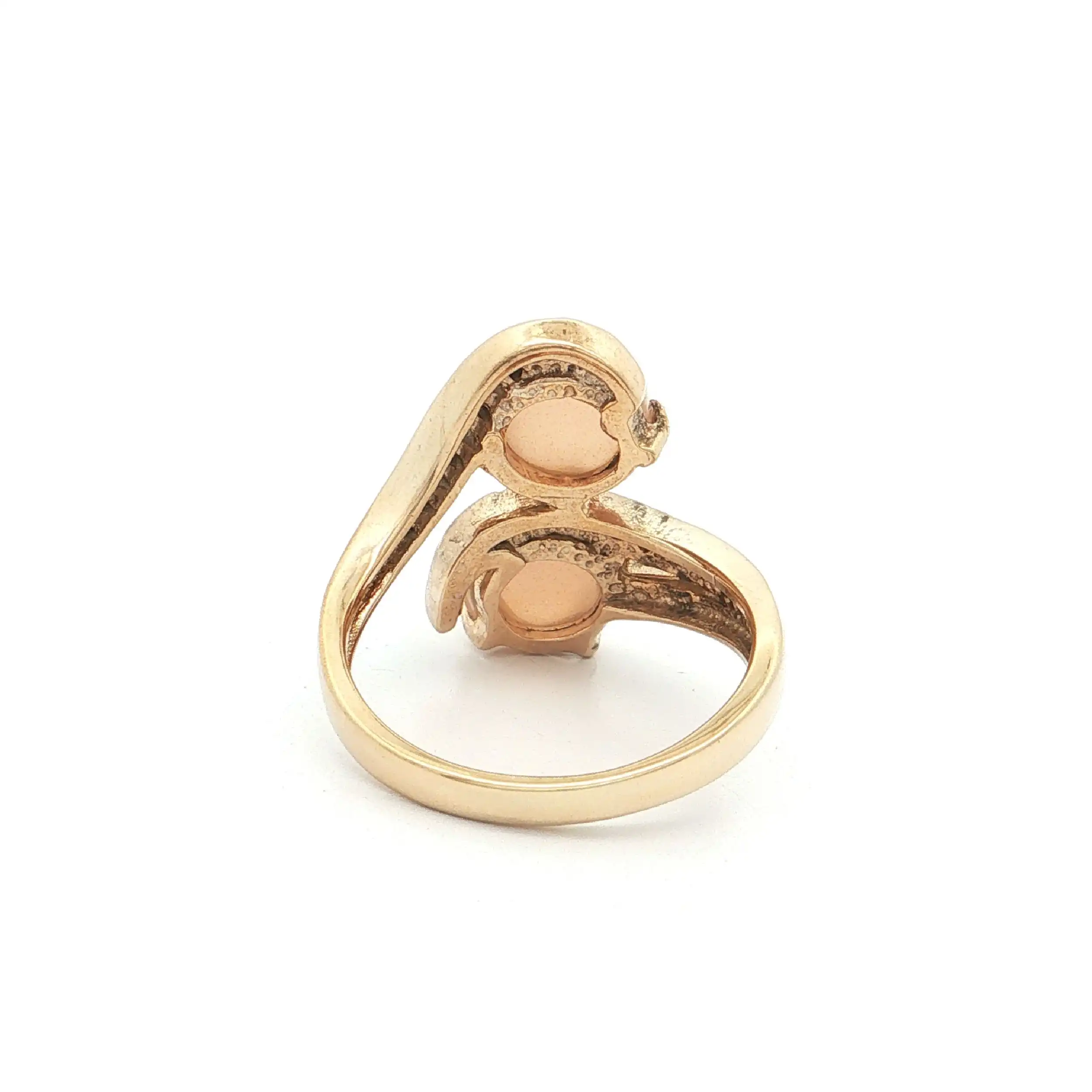Silberring vergoldet mit Zirkonia und Farbsteincabochons