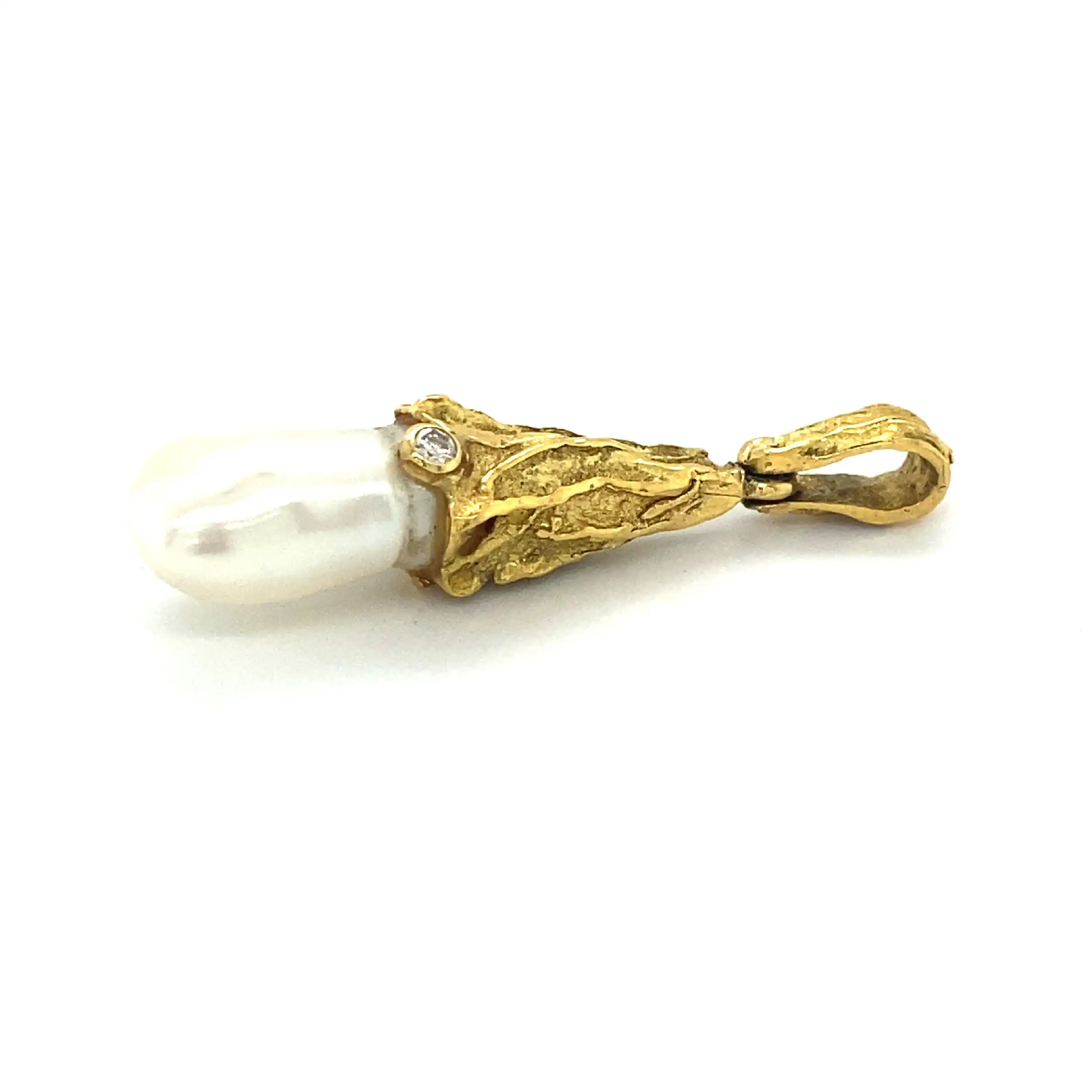 Anhänger Gelbgold mit Perle und Brillant Anhänger Gelbgold mit Perle und Brillant
