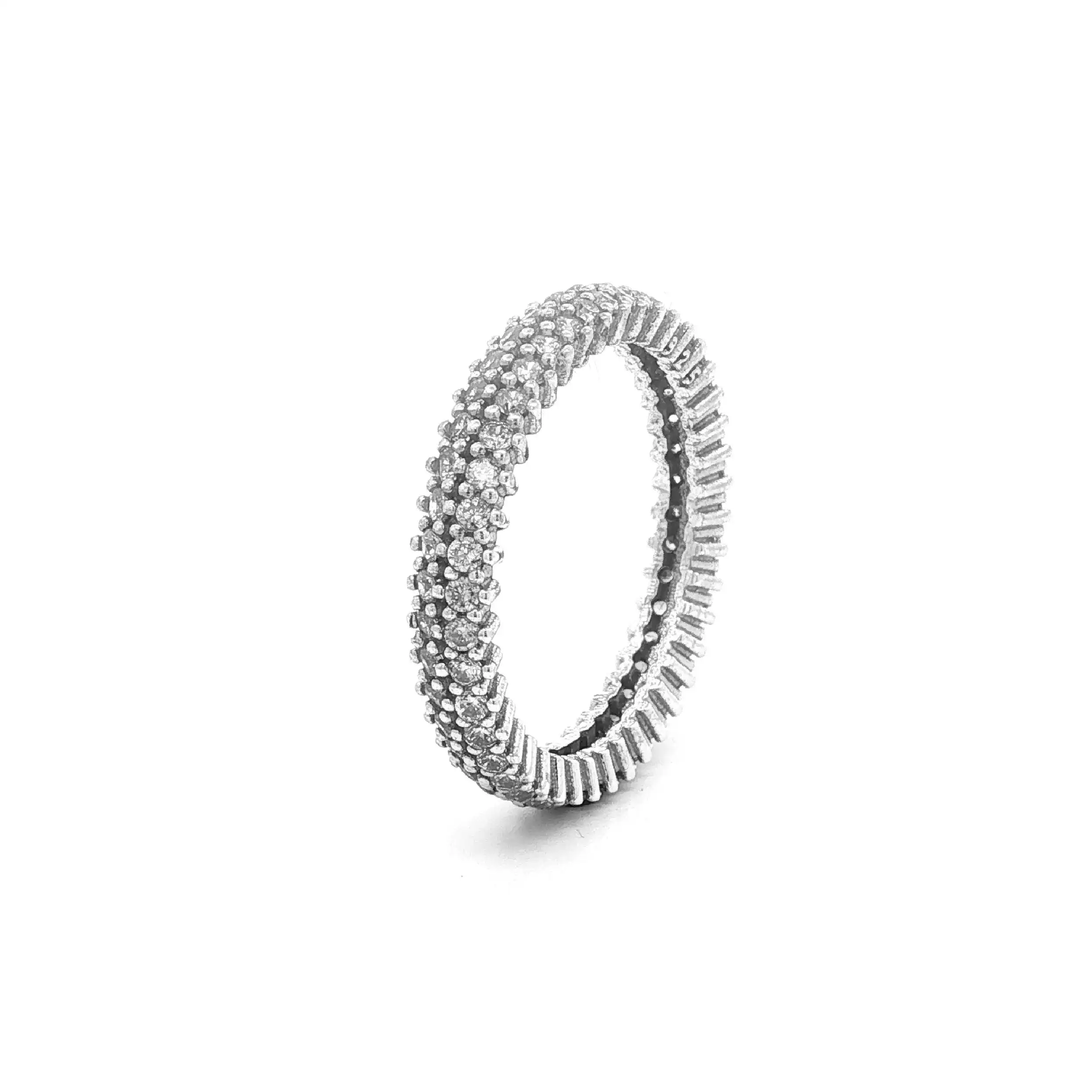 Ring Silber mit Zirkonia 2-reihig
