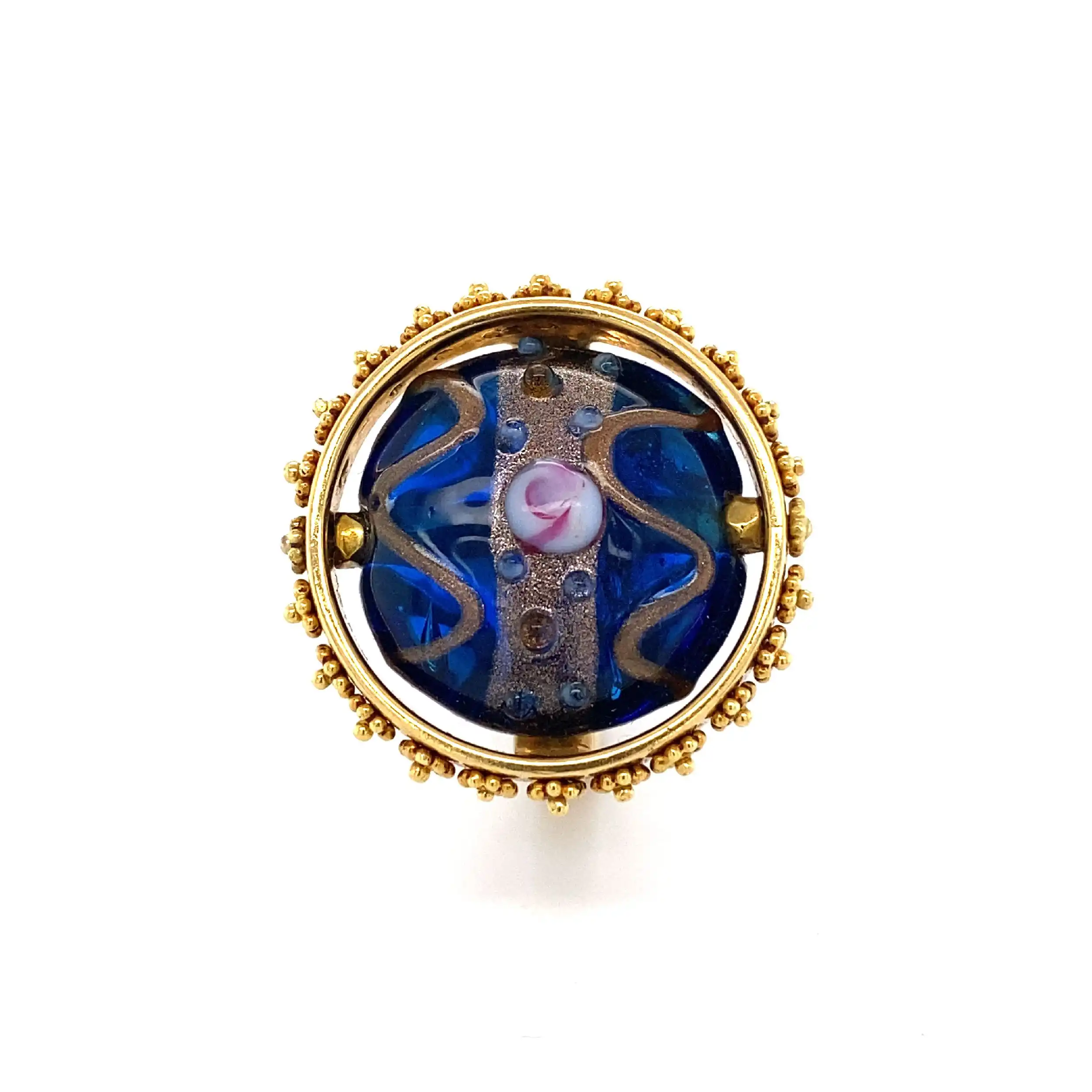 Ring Gelbgold mit blauem Farbstein Ring Gelbgold mit blauem Farbstein