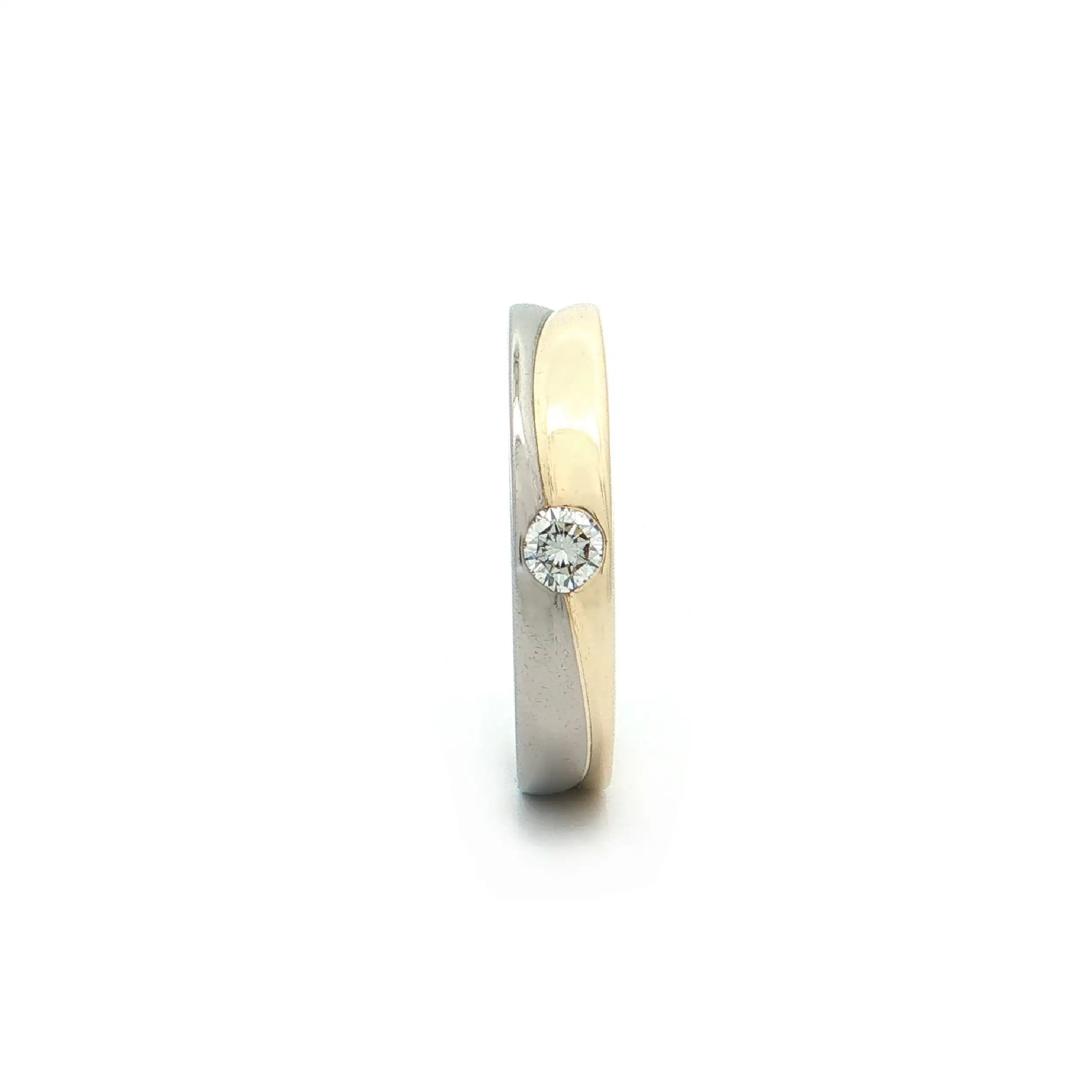 Ring Bicolor mit Brillant, graviert mit 0,15ct