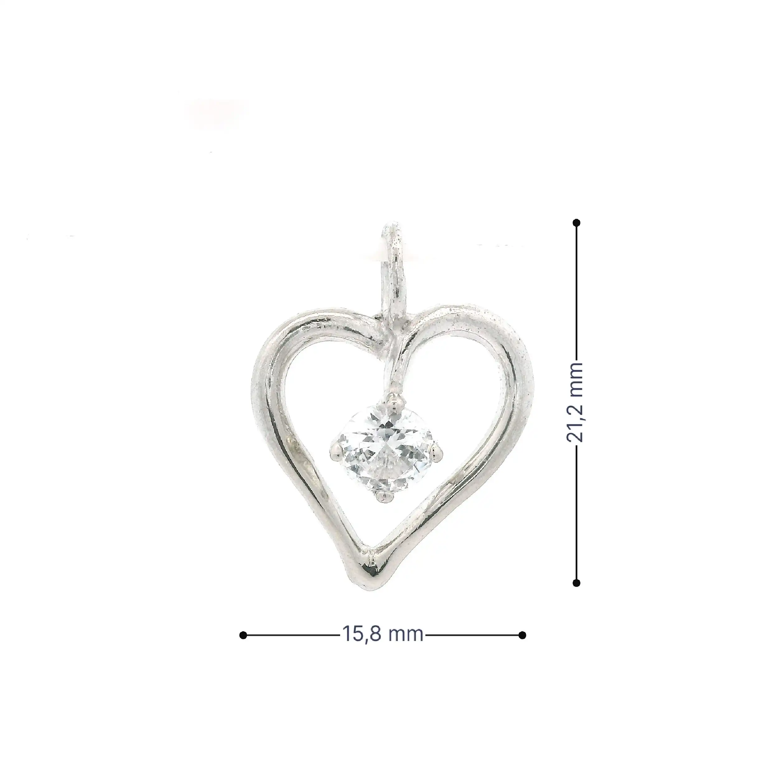 Herzanhänger Silber mit Zirkonia
