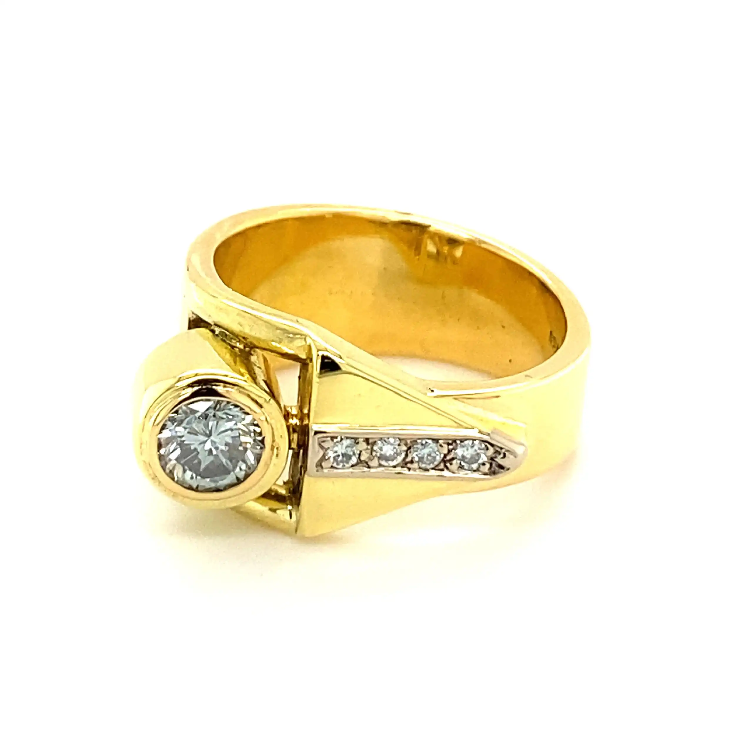 Ring Gelbgold mit Brillanten, graviert mit 0,55ct.