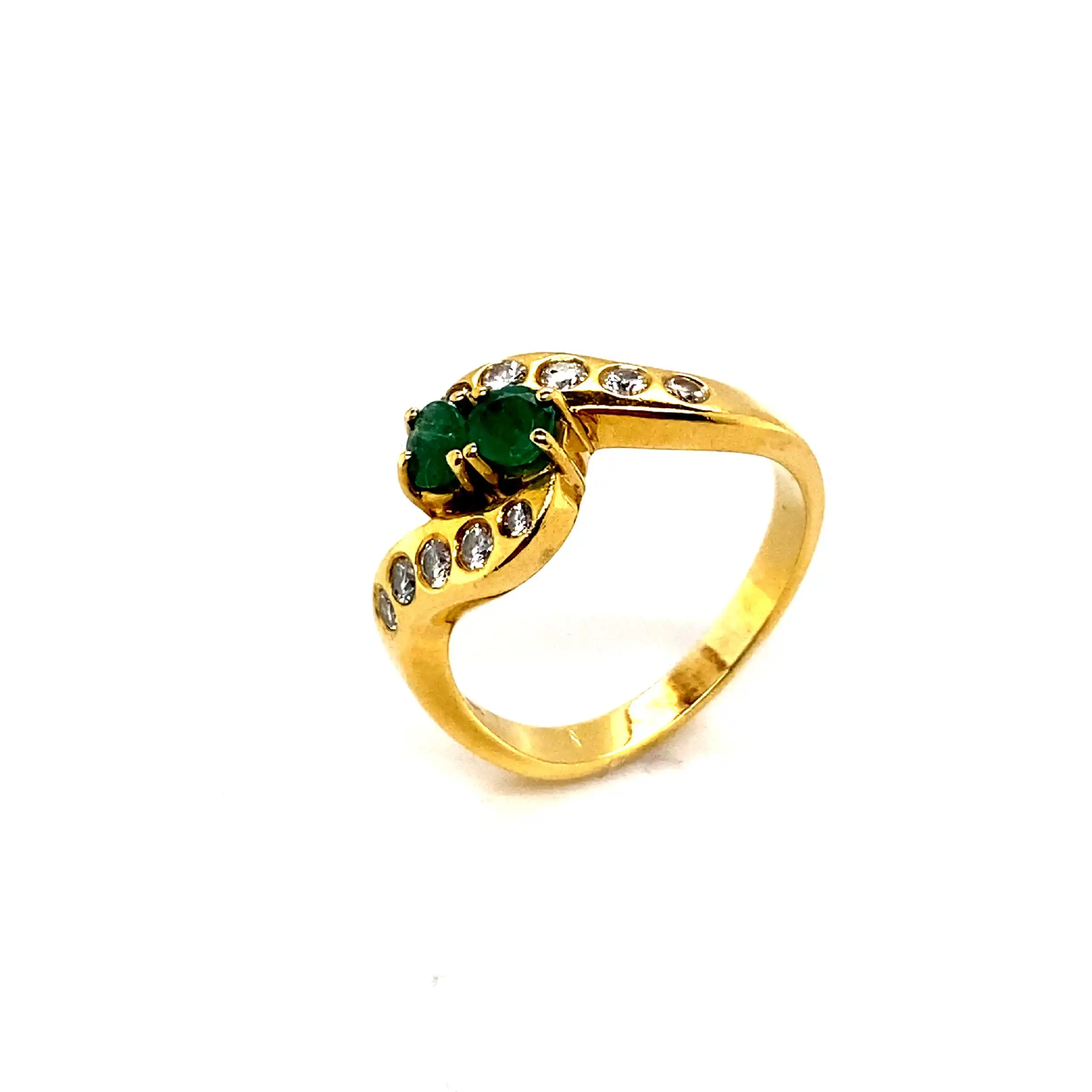 Ring Gelbgold mit Brillanten und Smaragden Ring Gelbgold mit Brillanten und Smaragden