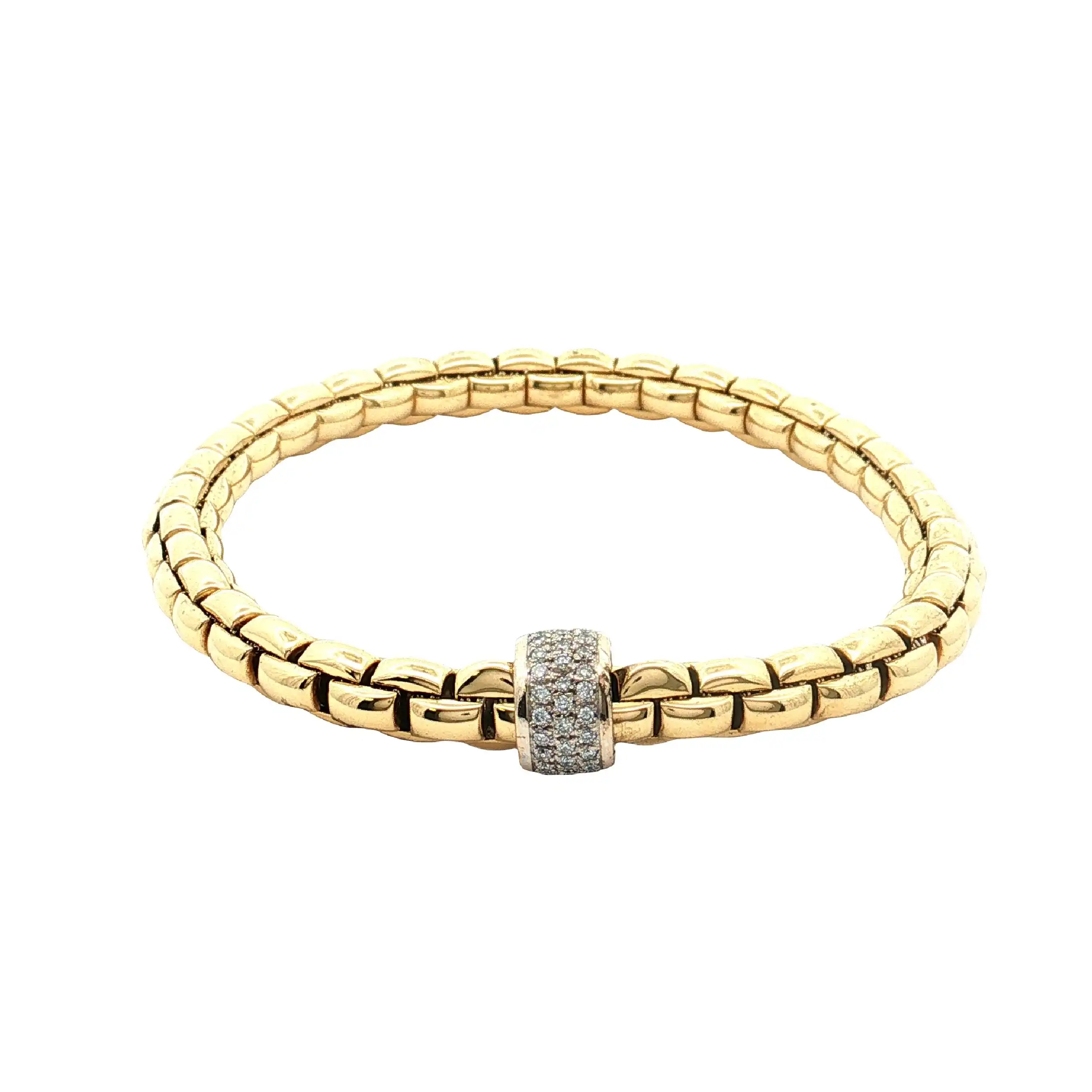 Armband Bicolor Fope Eka Flexit mit Brillanten, graviert mit 0,53ct
