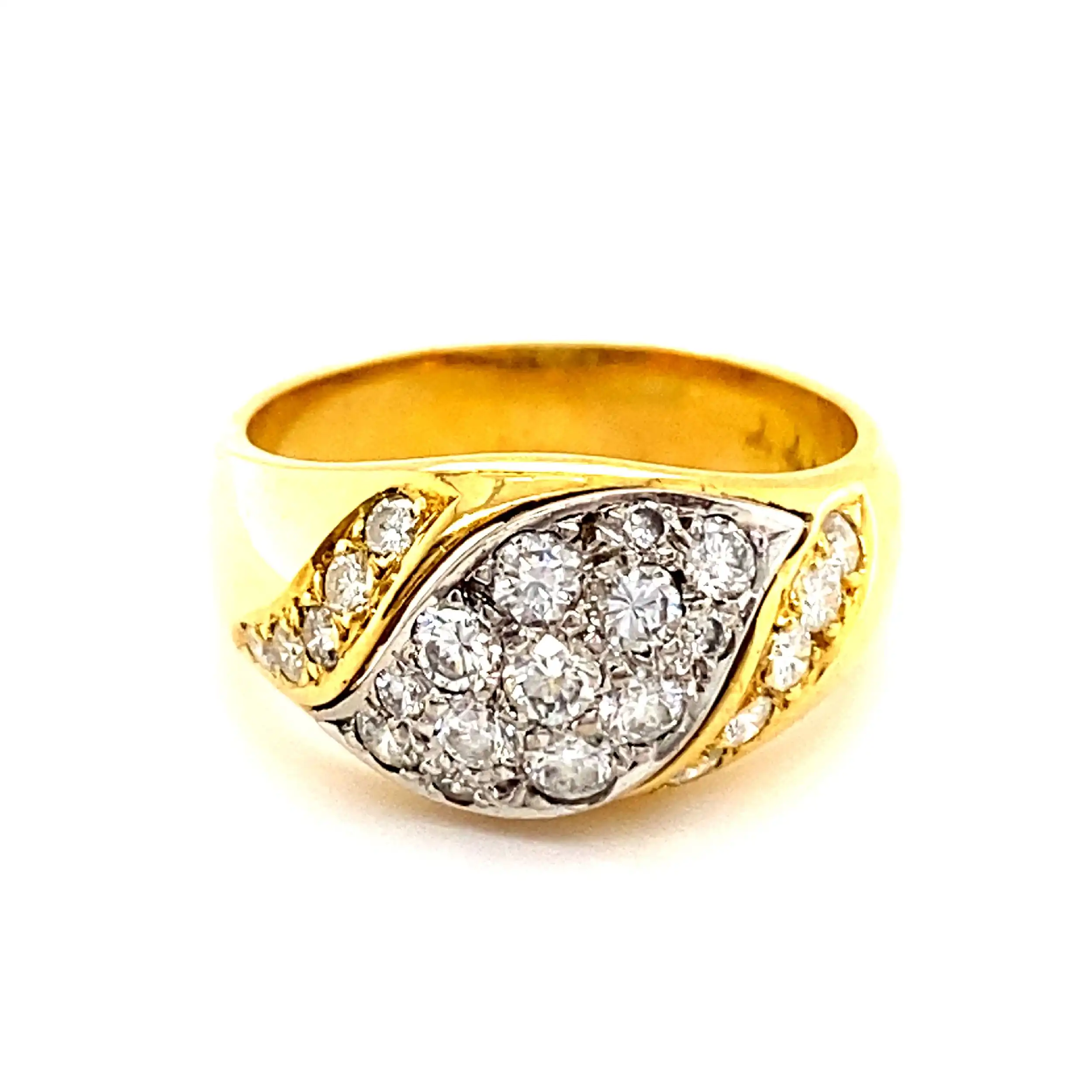 Ring Bicolor mit Brillanten, graviert mit 0,77ct.
