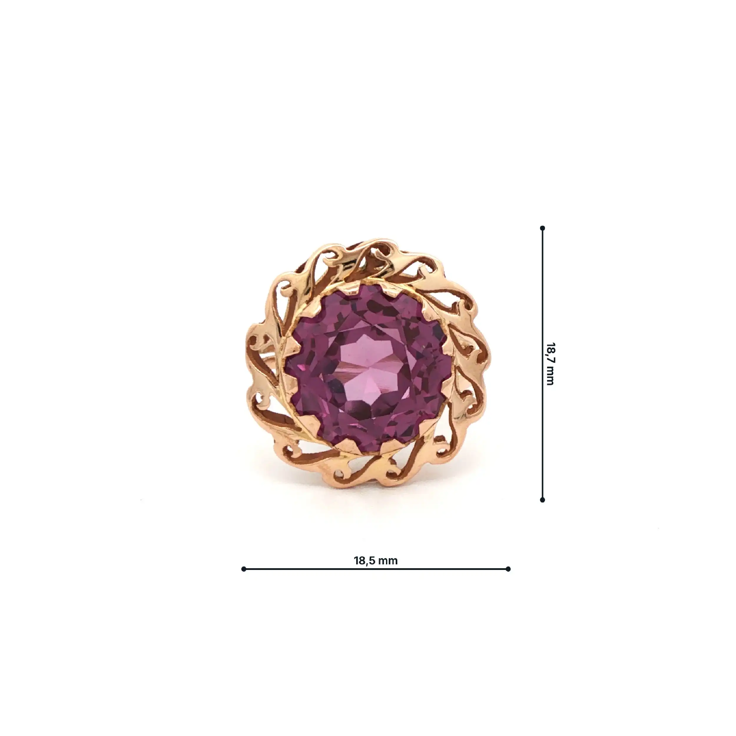 Ring Gelbgold mit lila Farbstein