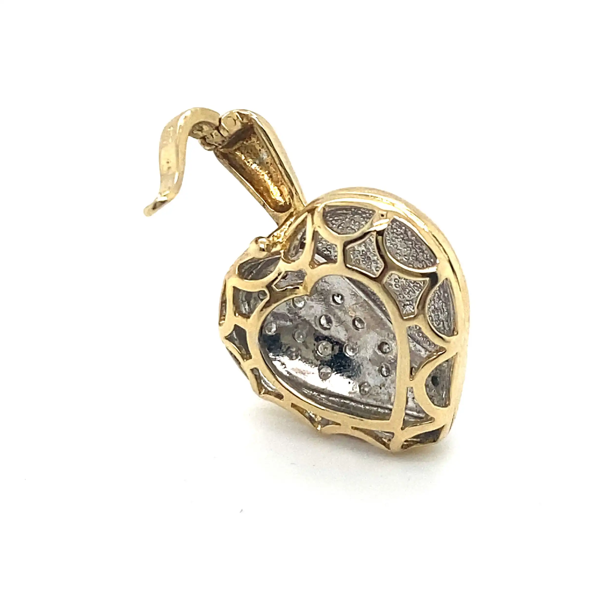 Herzanhänger/Clip Bicolor mit Diamanten Herzanhänger/Clip Bicolor mit Diamanten