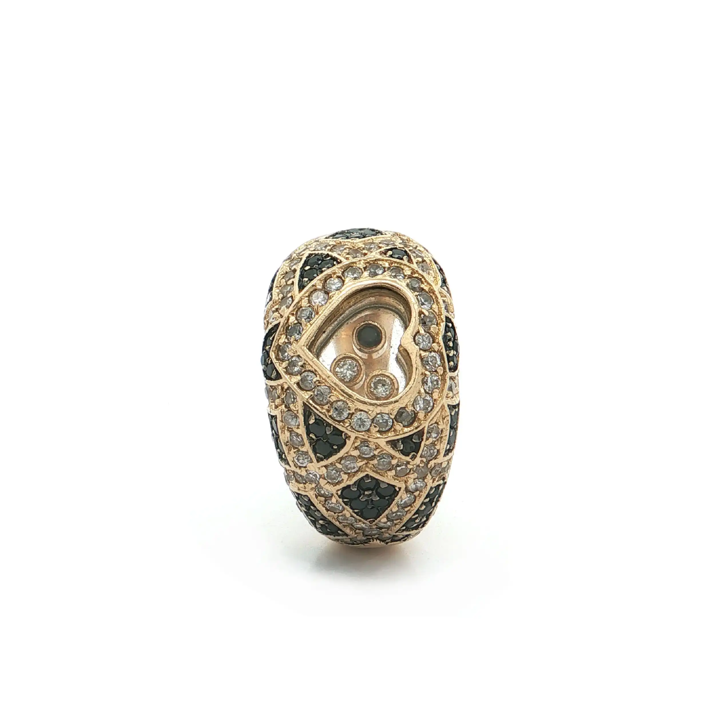 Ring Gelbgold mit schwarzen und weißen Zirkonia Ring Gelbgold mit schwarzen und weißen Zirkonia