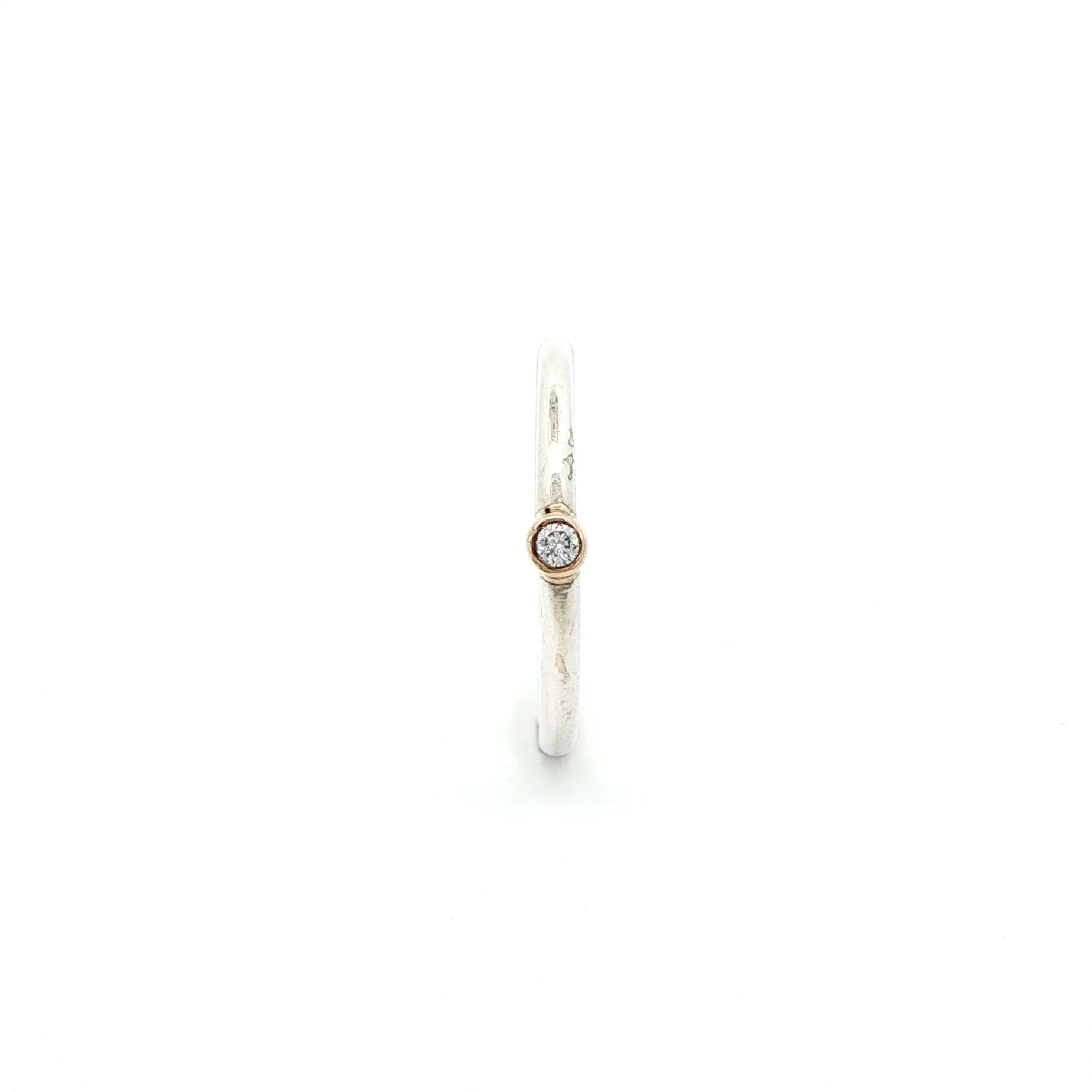 Ring Silber mit Goldfassung (585) mit Brillant Pandora Ring Silber mit Goldfassung (585) mit Brillant Pandora