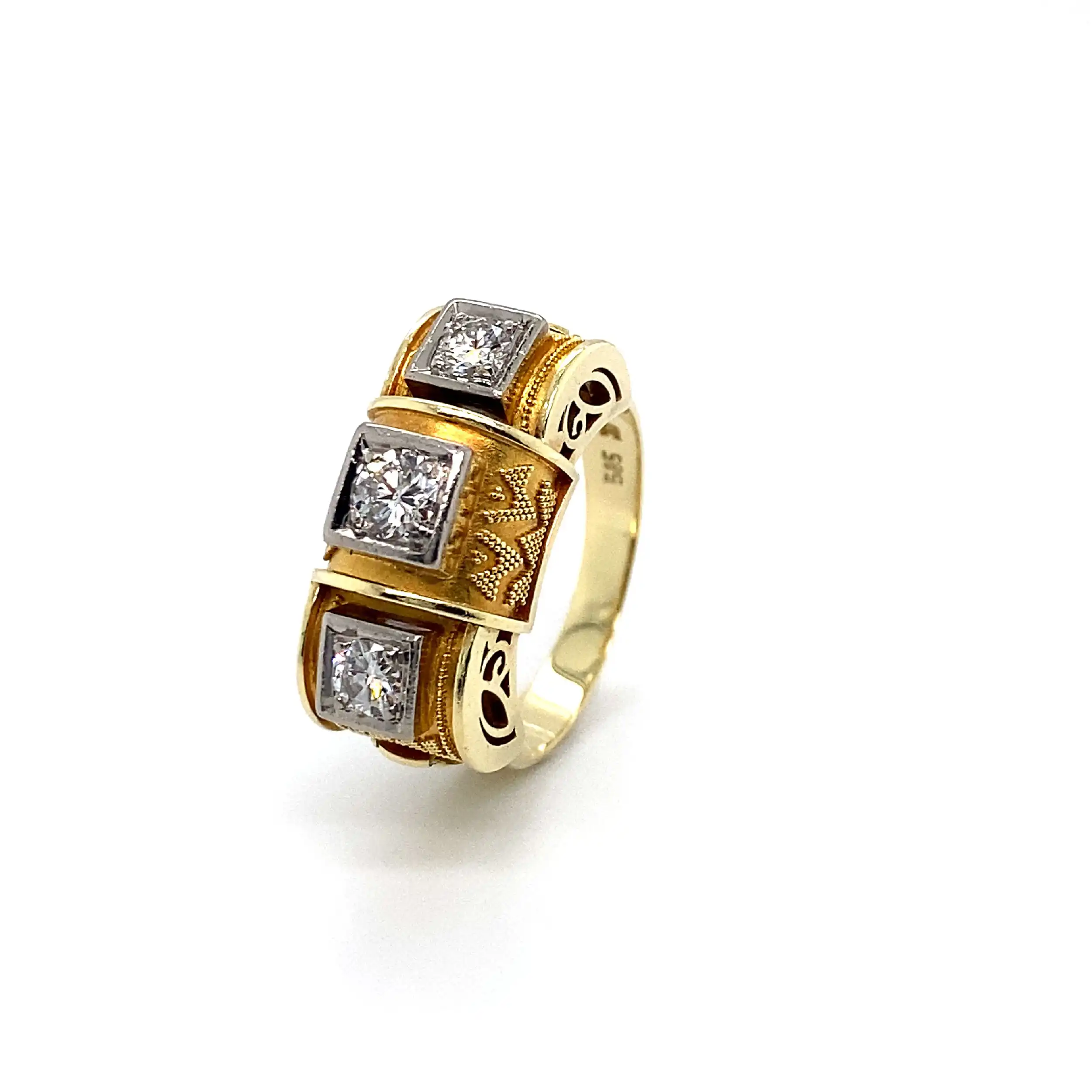 Ring Bicolor mit 3 Brillanten Ring Bicolor mit 3 Brillanten