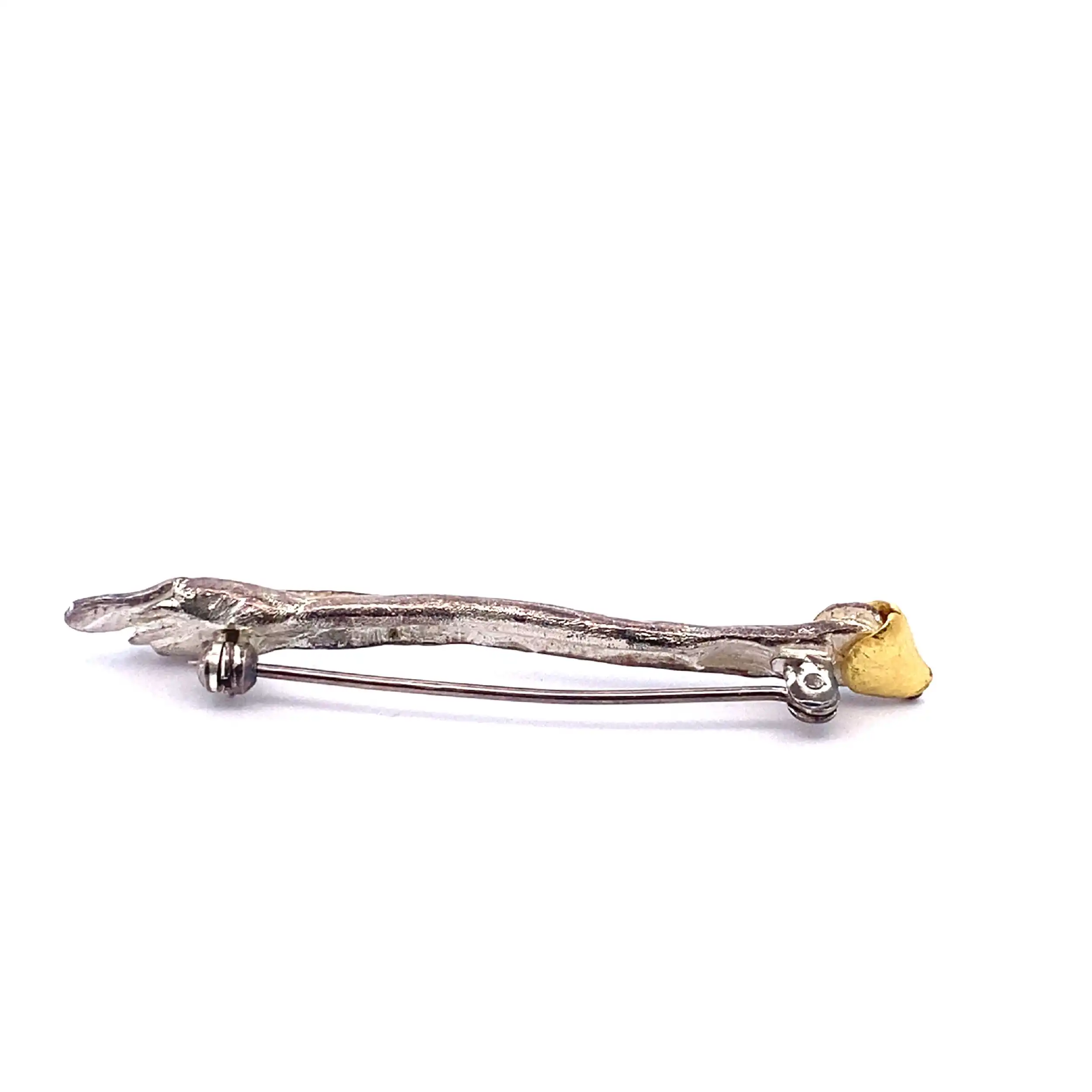 Brosche Bicolor Silber mit Gelbgold Brosche Bicolor Silber mit Gelbgold