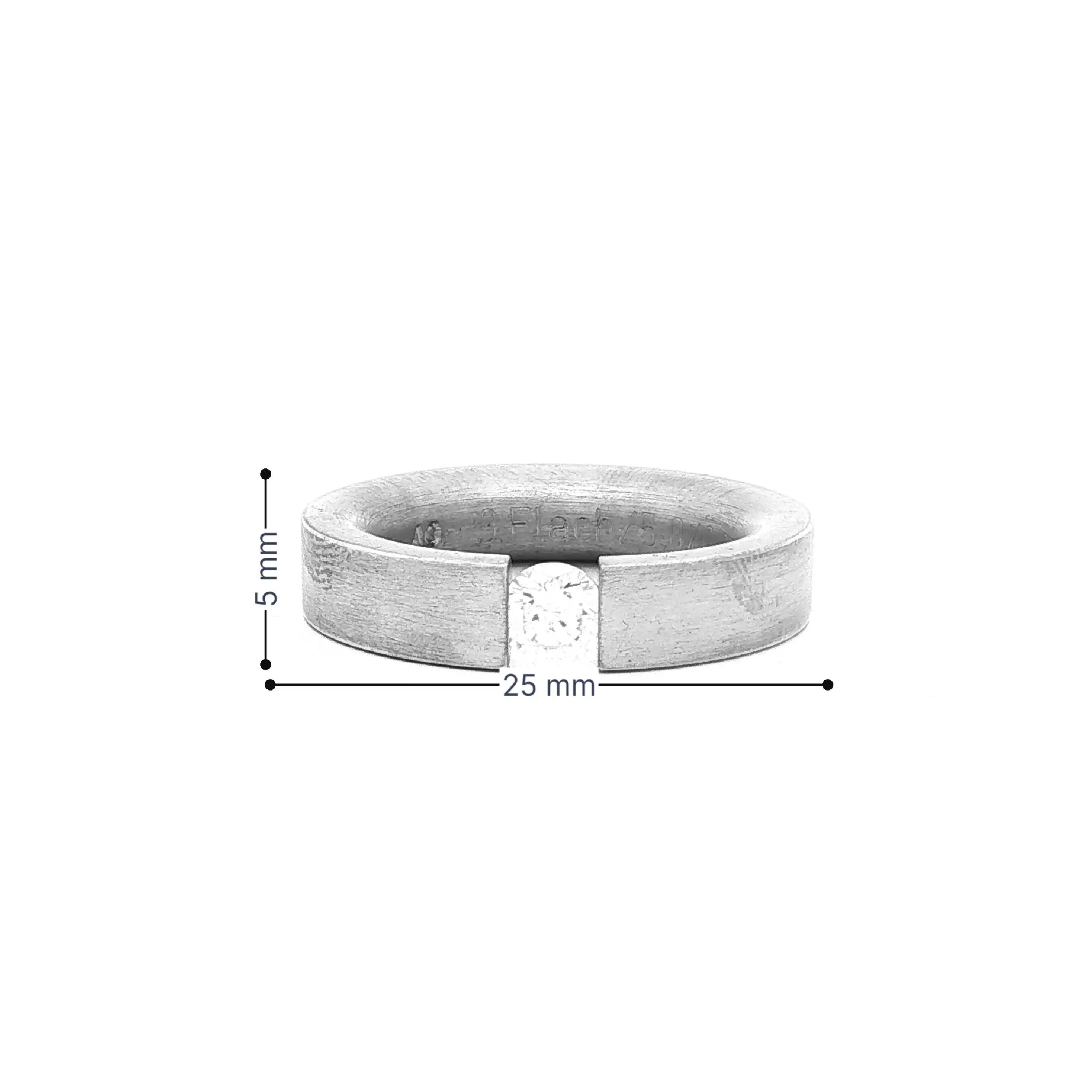 Spannring Silber Niessing "Musterring" Flach mit Zirkonia Spannring Silber Niessing "Musterring" Flach mit Zirkonia