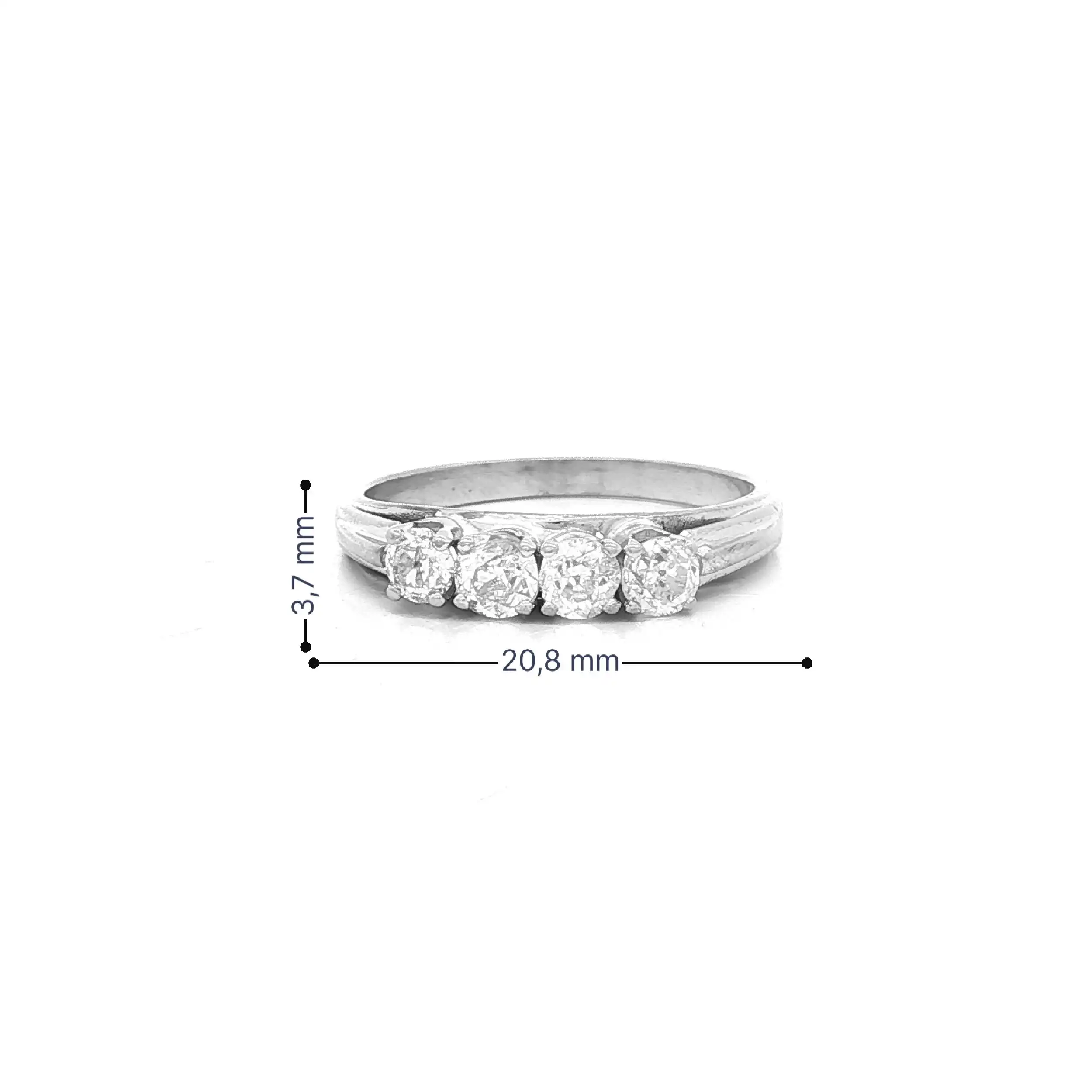 Ring Weißgold mit Altschliff Brillanten