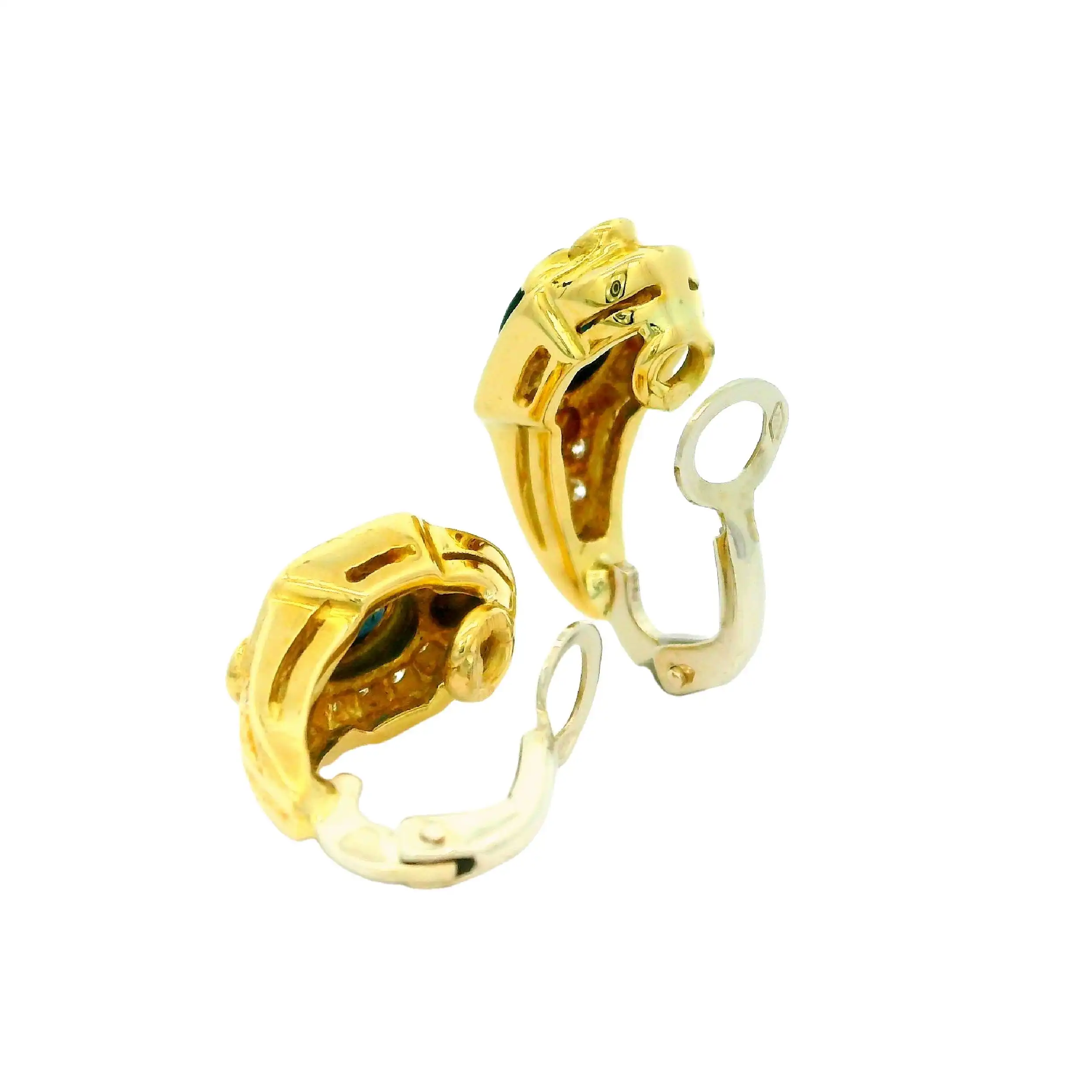 Ohrclips Gelbgold mit Saphir und Brillanten Ohrclips Gelbgold mit Saphir und Brillanten