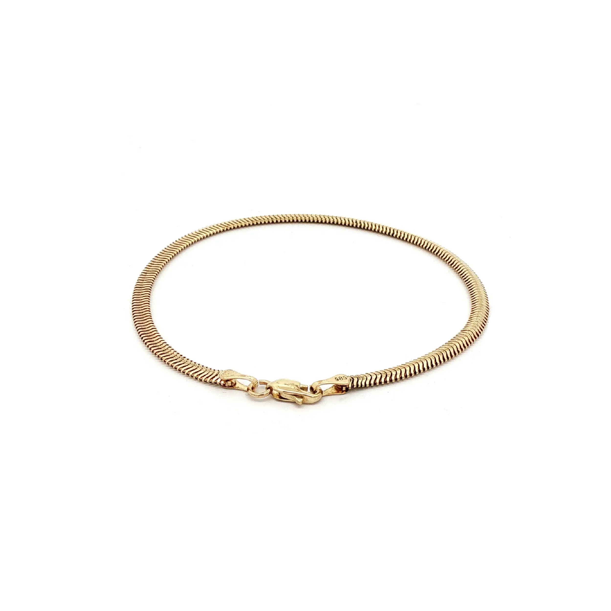 Schlangenarmband Gelbgold flach